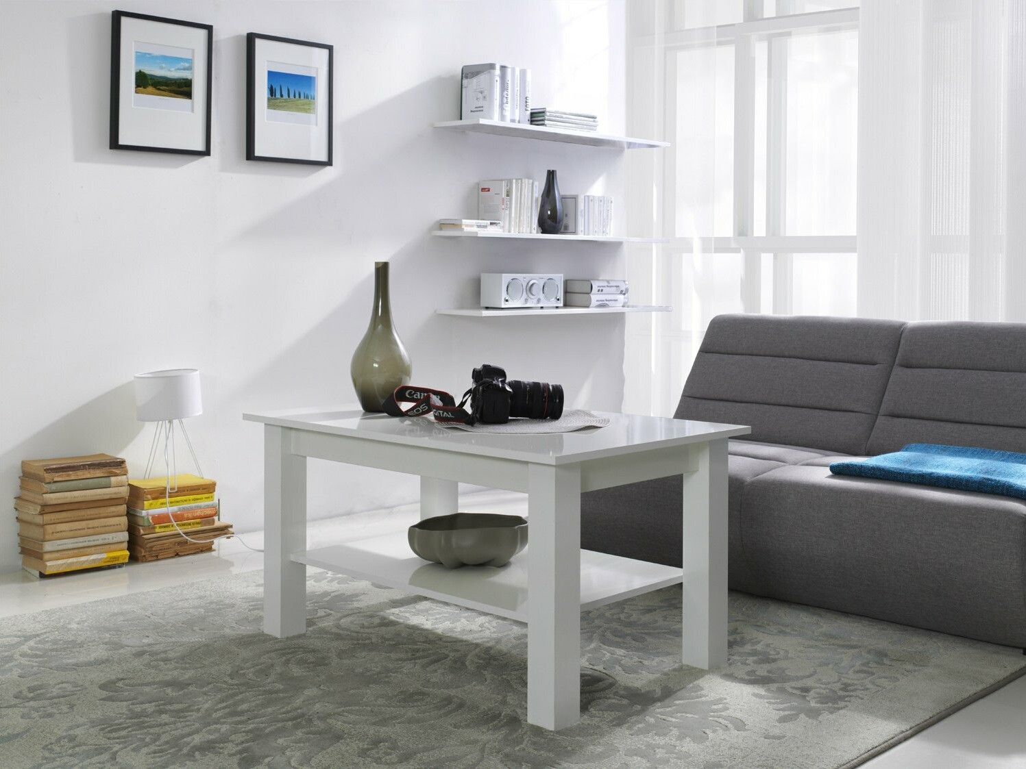 Журнальный столик Murrieta 114 (Глянцевый белый)