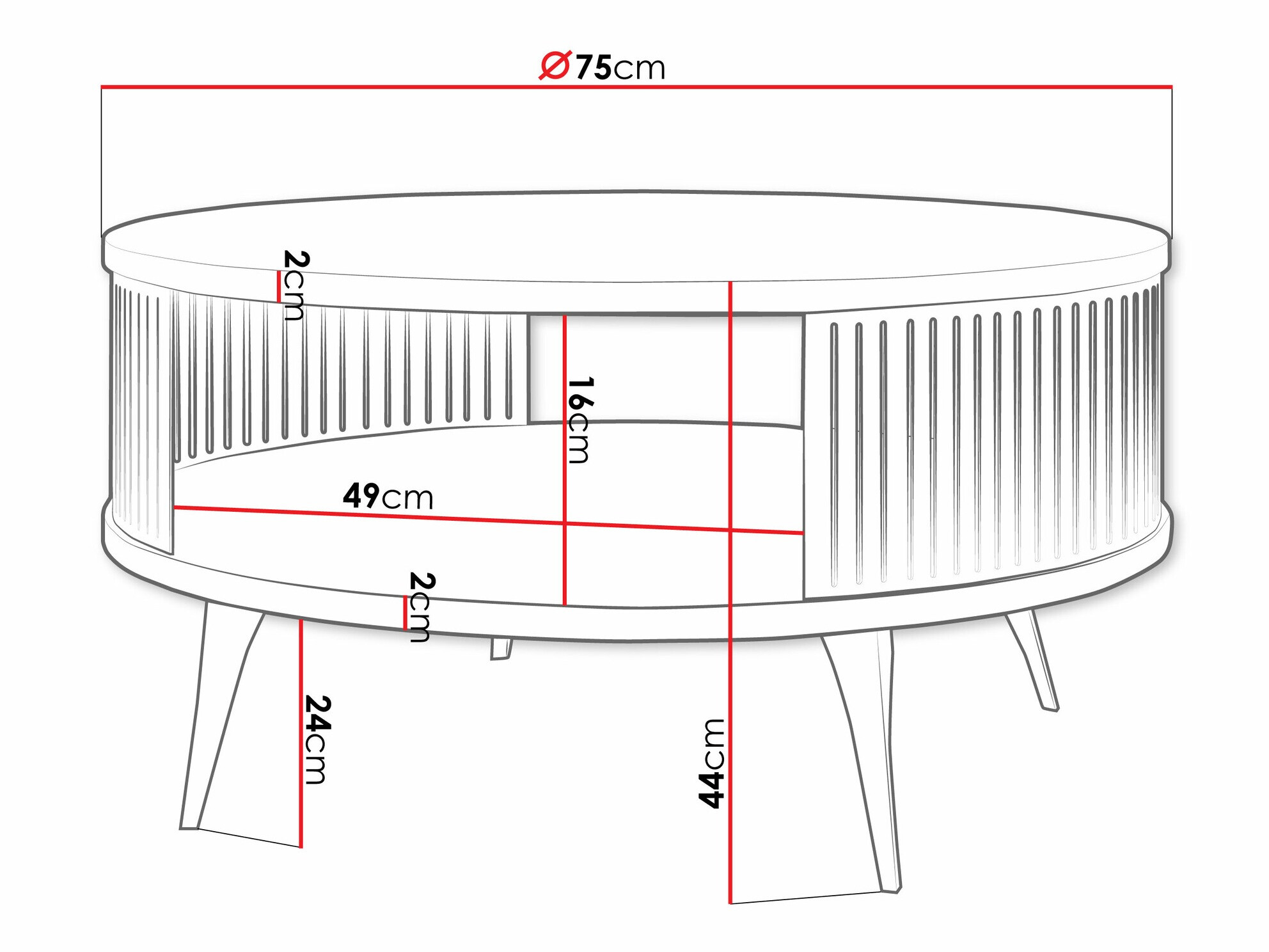 Журнальный столик Sordore 100 (Чёрный + Графит)