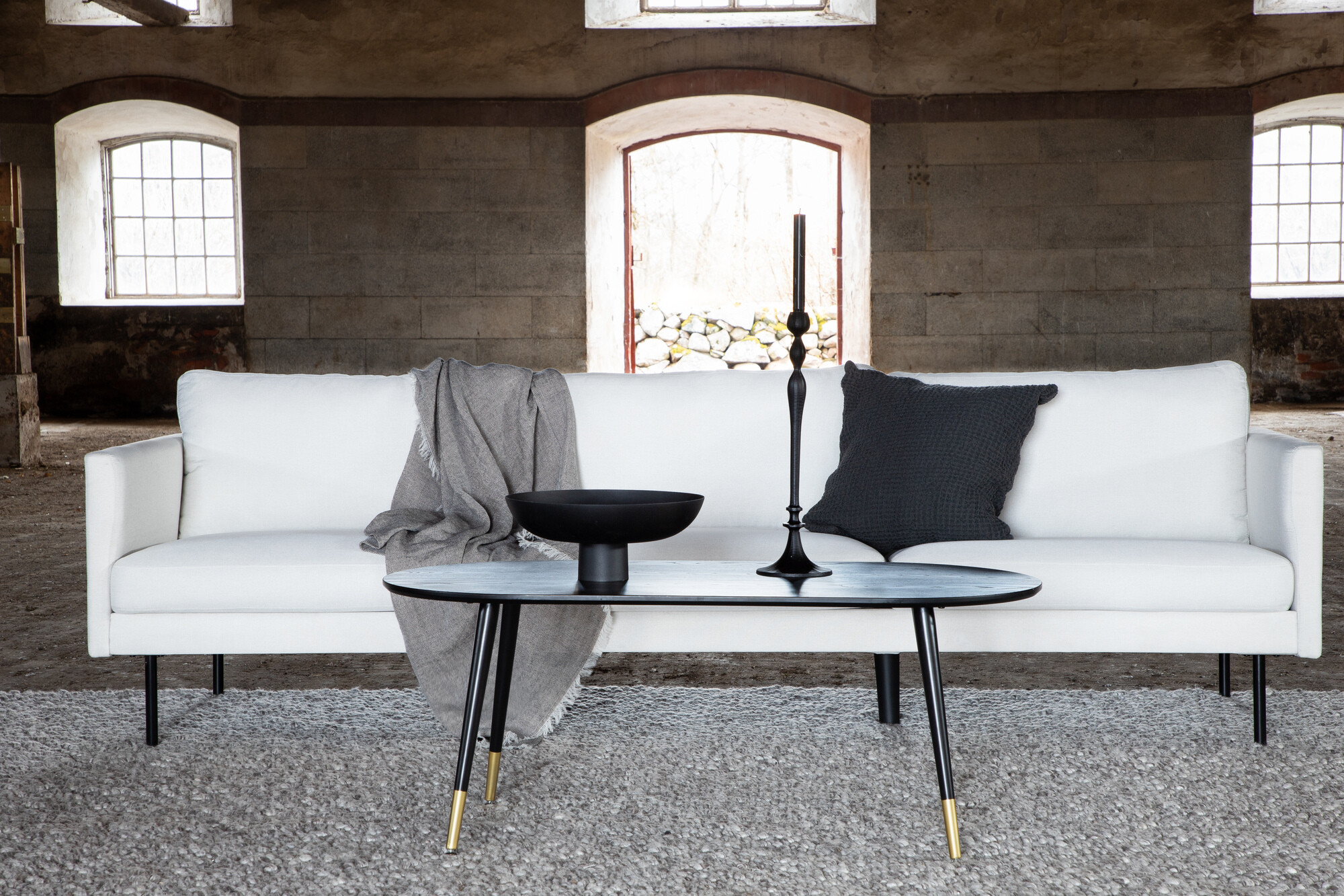 Диван Fercame 103 (Бежевый + Чёрный)