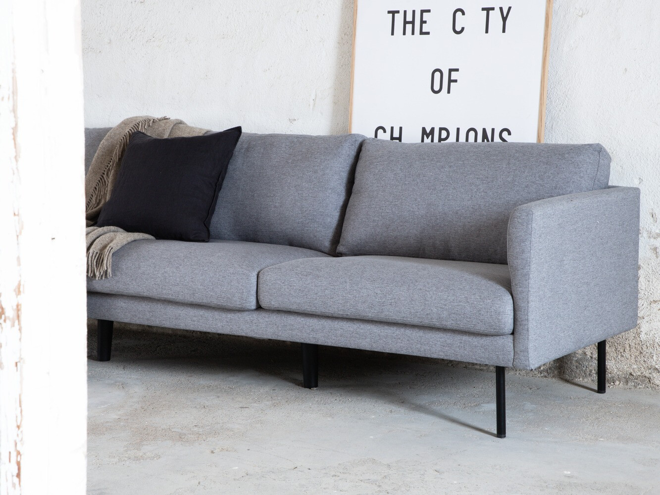 Диван Fercame 103 (Серый + Чёрный)