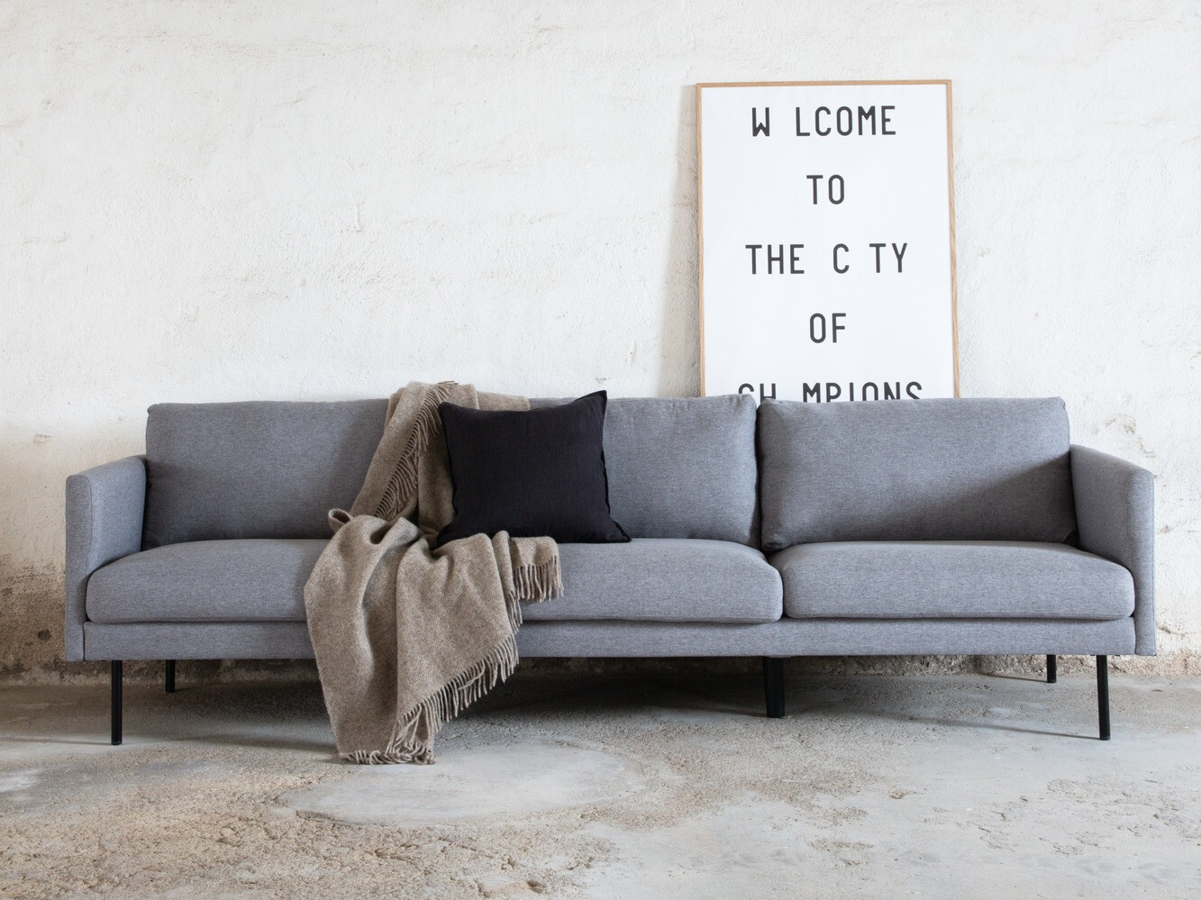 Диван Fercame 103 (Серый + Чёрный)