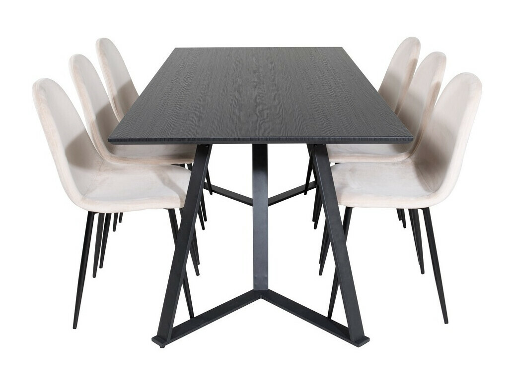 Ēdamistabas komplekts Dallas 2476 (Bēšs + Melns)