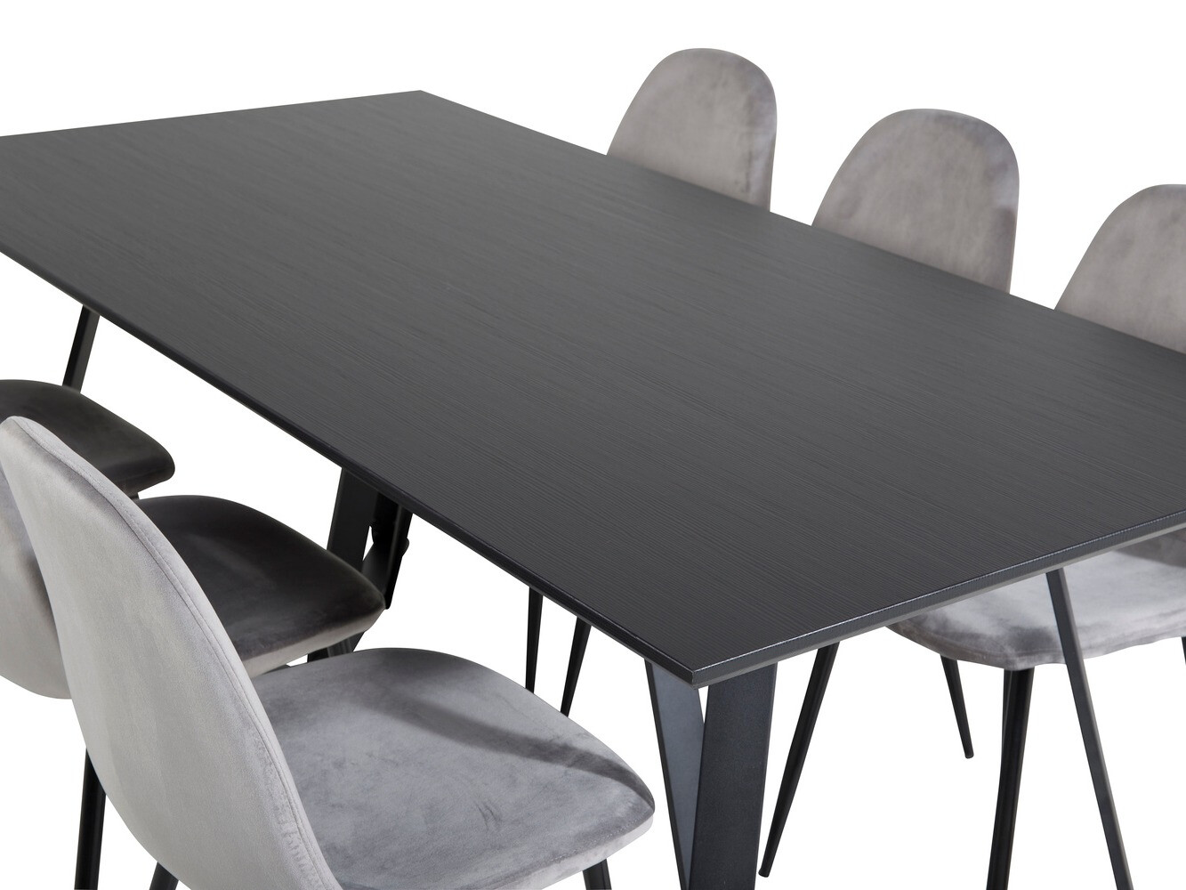 Ēdamistabas komplekts Dallas 2476 (Pelēks + Melns)