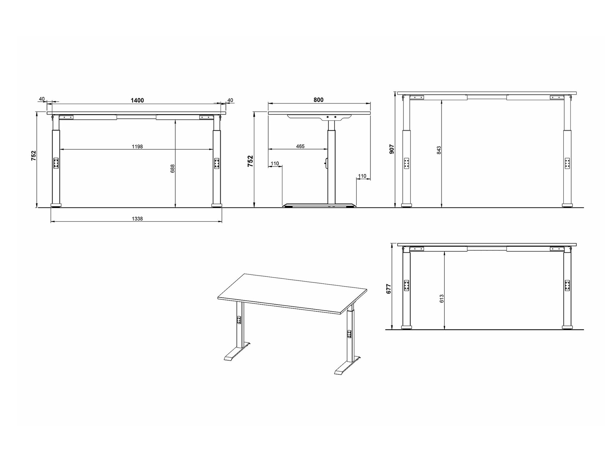 Письменный cтол Sacramento 419 (Белый + Серебряный)
