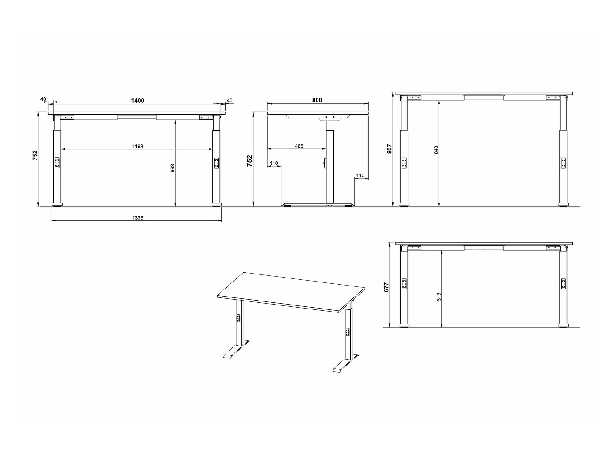 Письменный cтол Sacramento 419 (Светло-серый + Белый)
