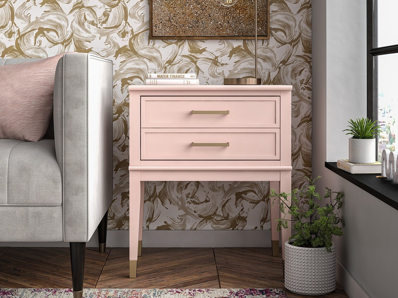 Naktsgaldiņš CosmoLiving by Cosmopolitan Belromu 104 (Tumši rozā)