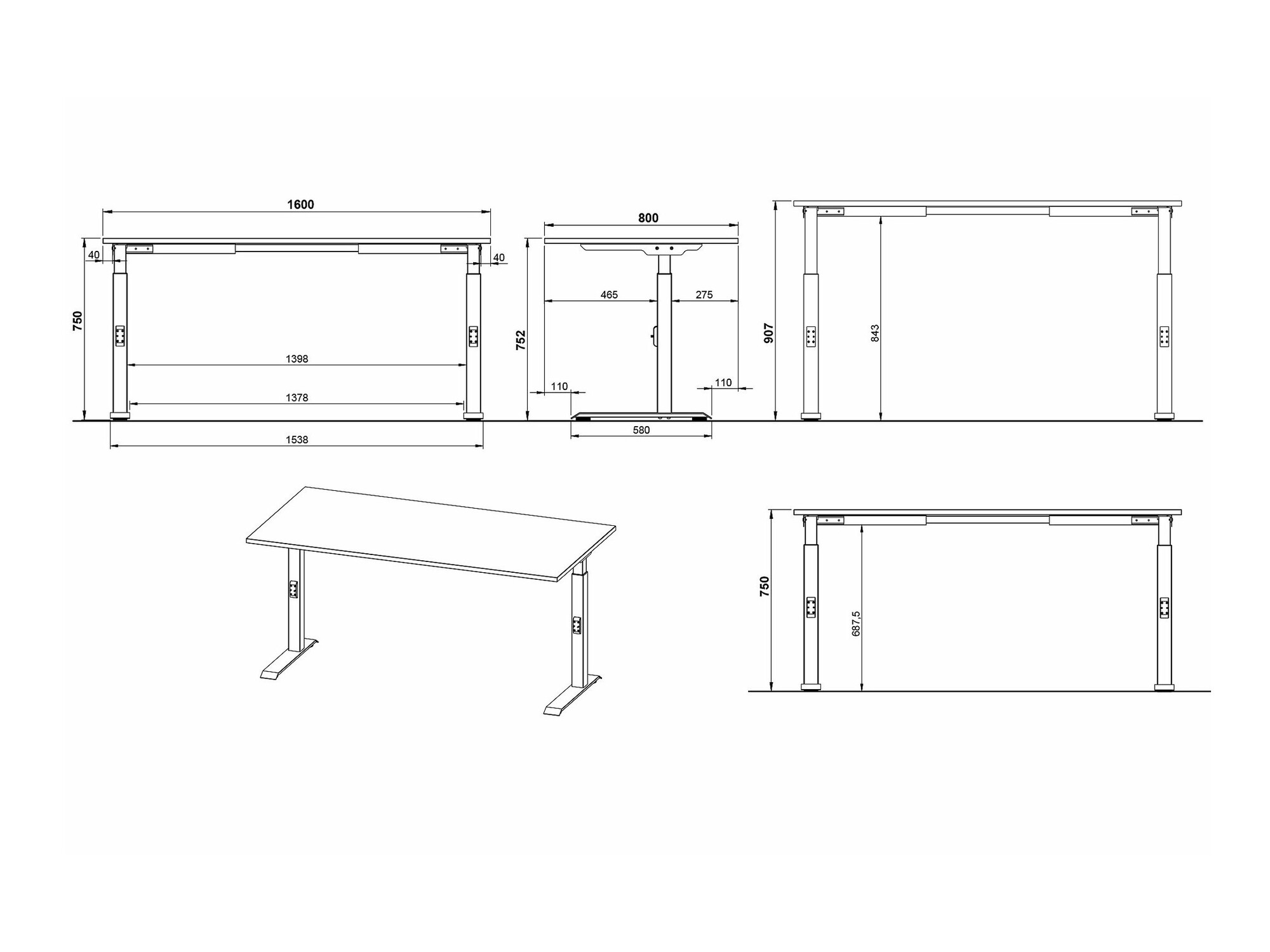 Письменный cтол Sacramento 421 (Внук дуб + Белый)