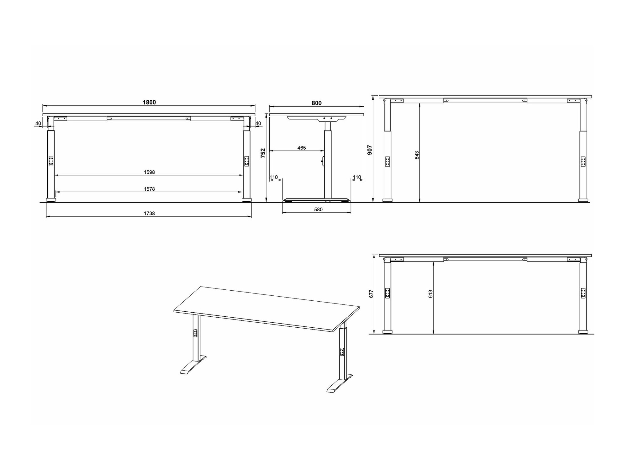 Письменный cтол Sacramento 422 (Белый + Серебряный)