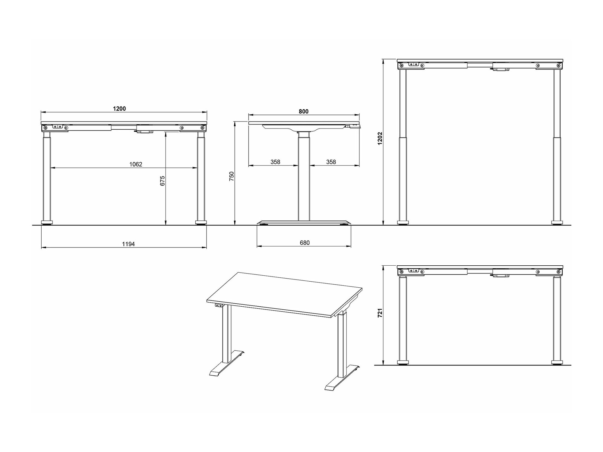 Рабочий стол с регулируемой высотой Sacramento 417 (Светло-серый + Белый)