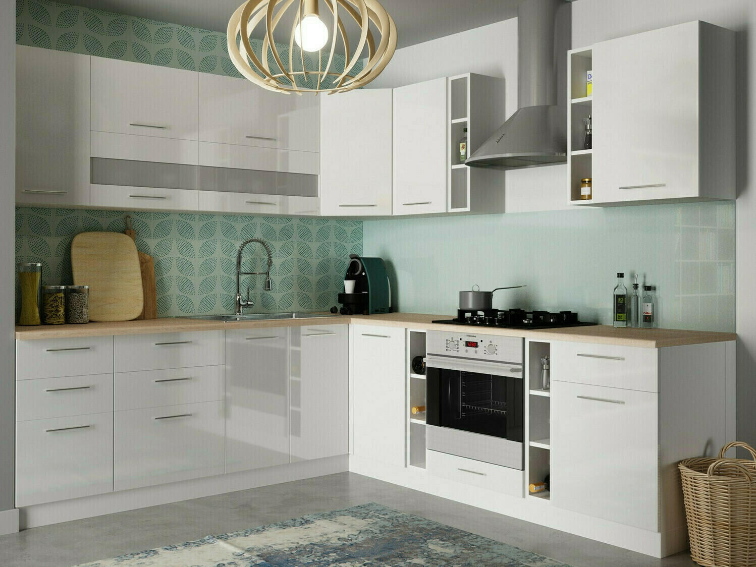 Модульный настенный шкафчик Tiffa White 100