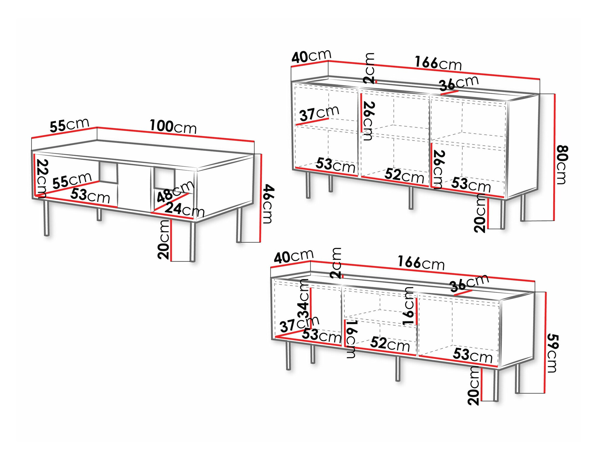 Viesistabas komplekts Mortali 108 (Melns)
