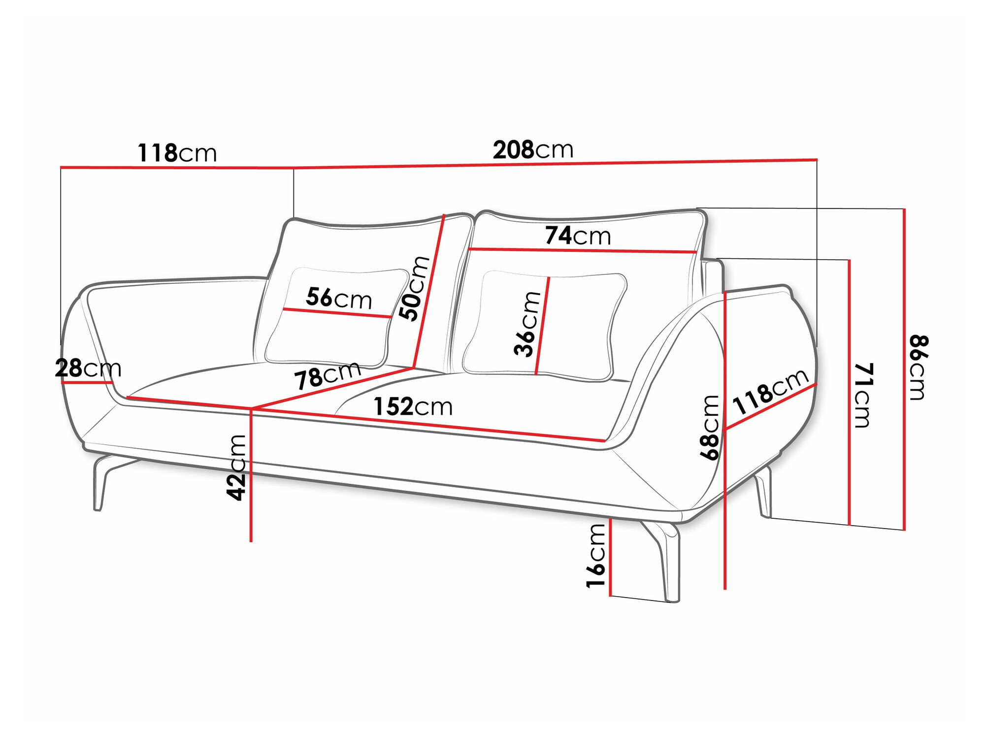 Dīvāns Lincoln 196 (Aragon 20)