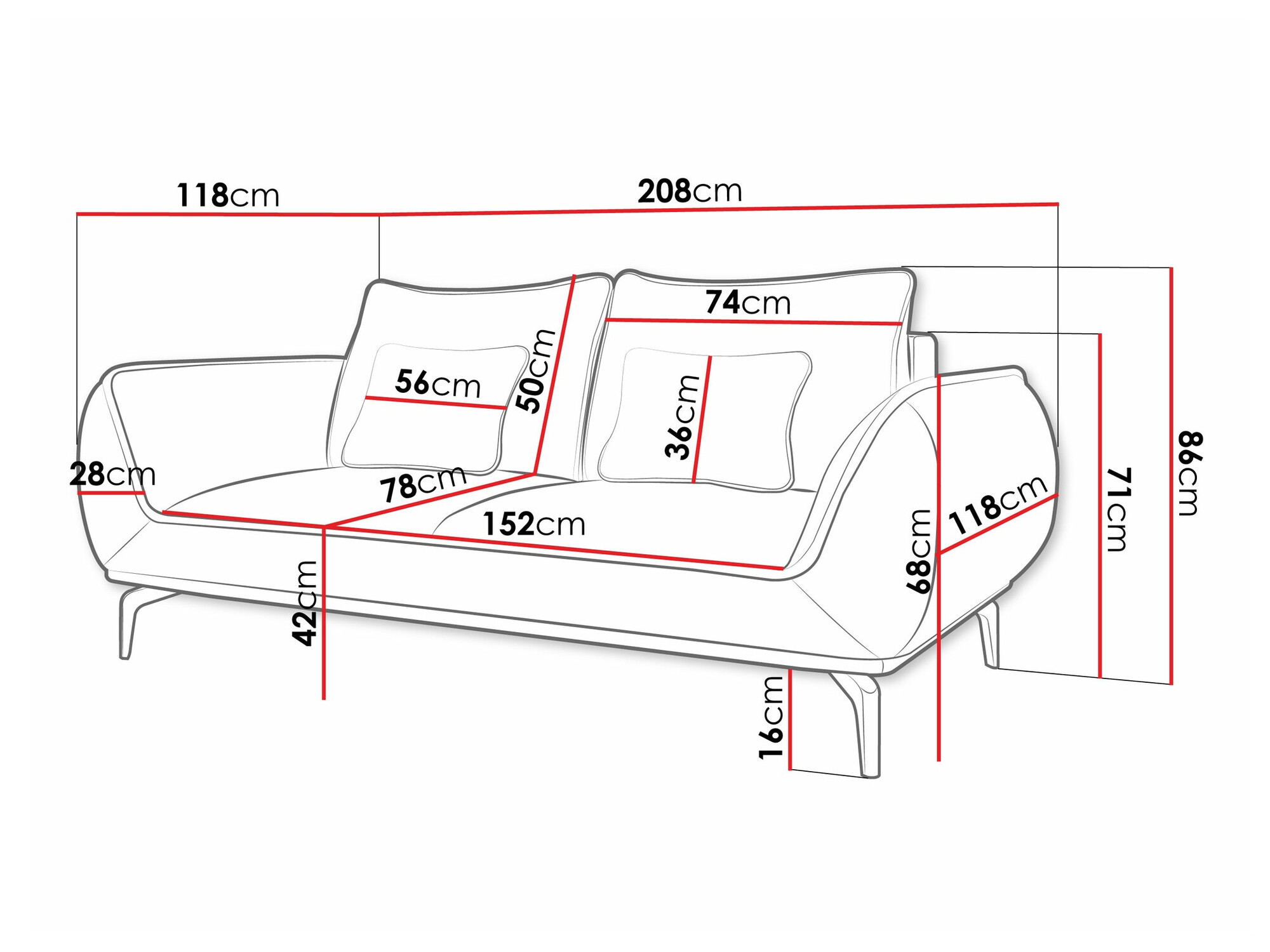 Dīvāns Lincoln 196 (Aragon 93)