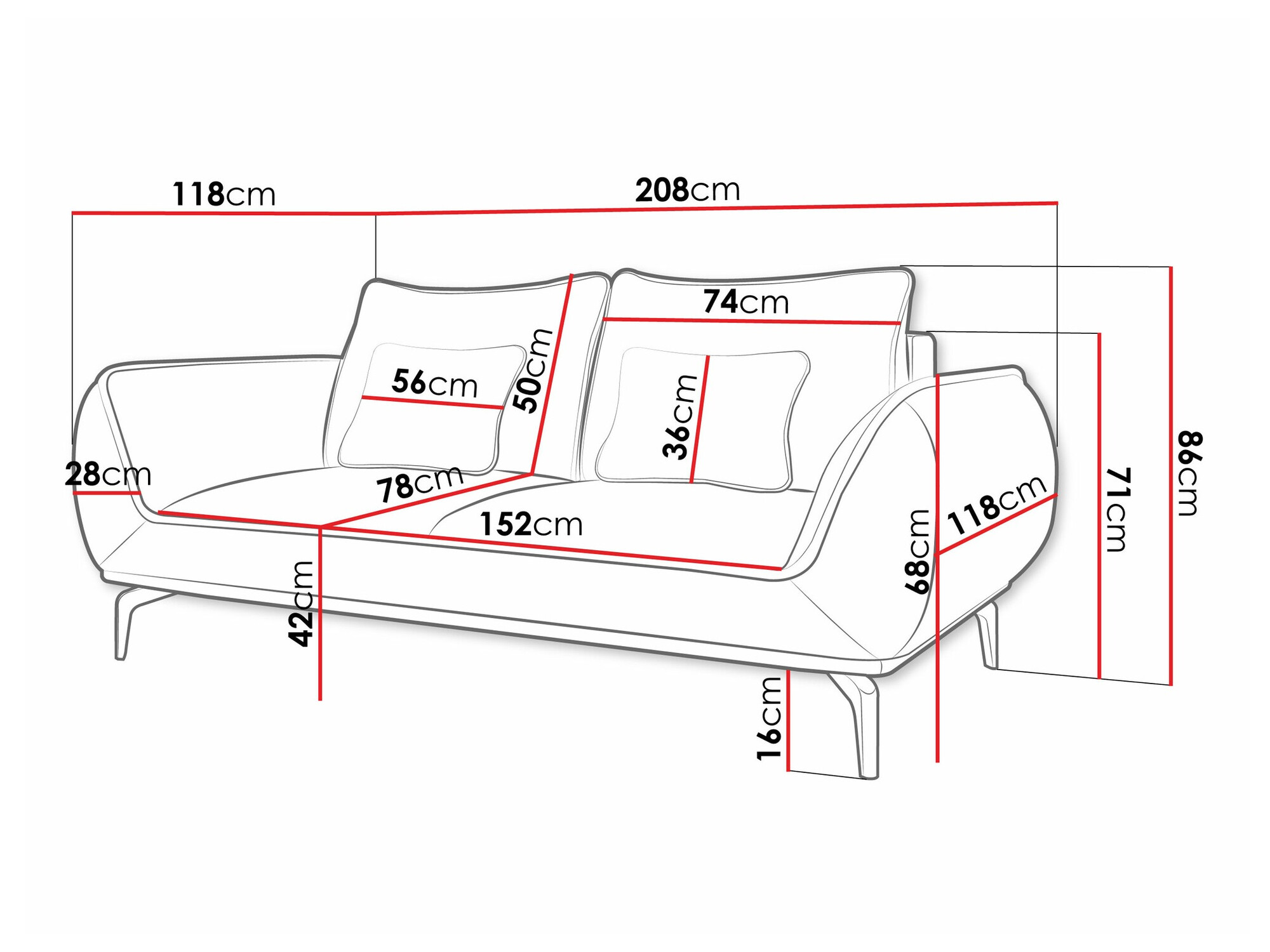 Dīvāns Lincoln 196 (Aragon 97)