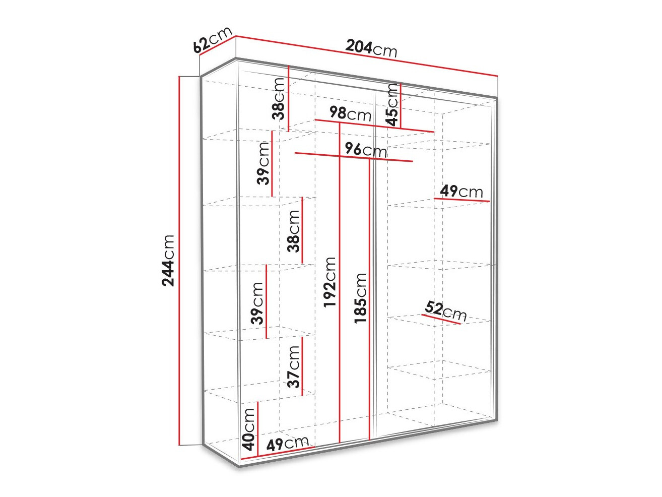Шкаф Murrieta 180 (Сонома Дуб)