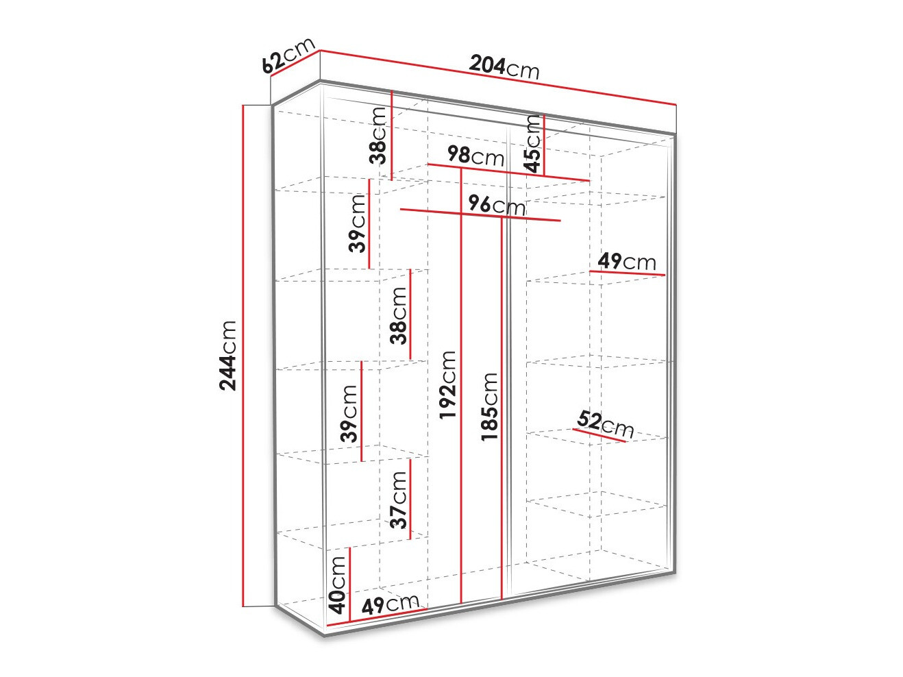 Skapis Murrieta 180 (Tumšais Sonoma ozols)