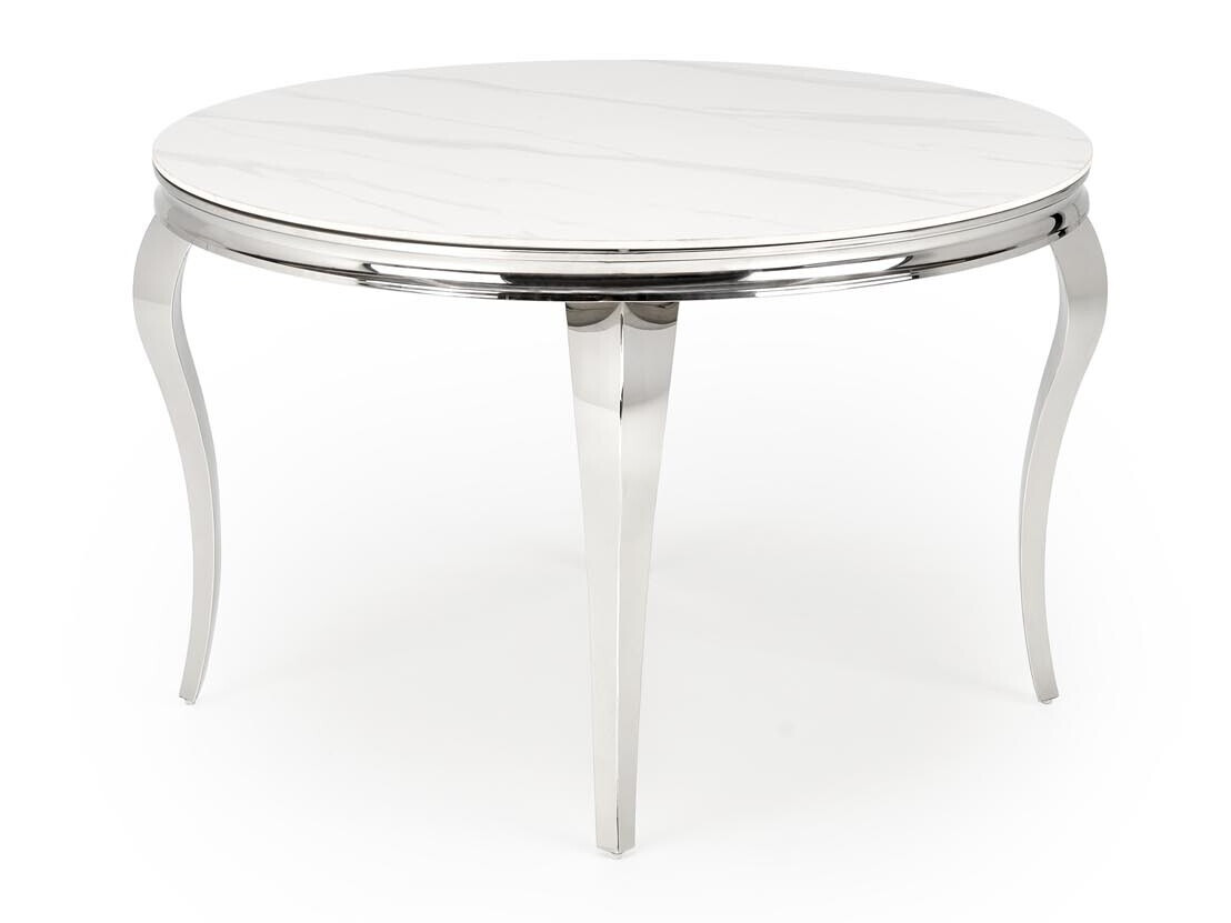Cтол Houston 1813 (Белый мрамор + Серебряный)