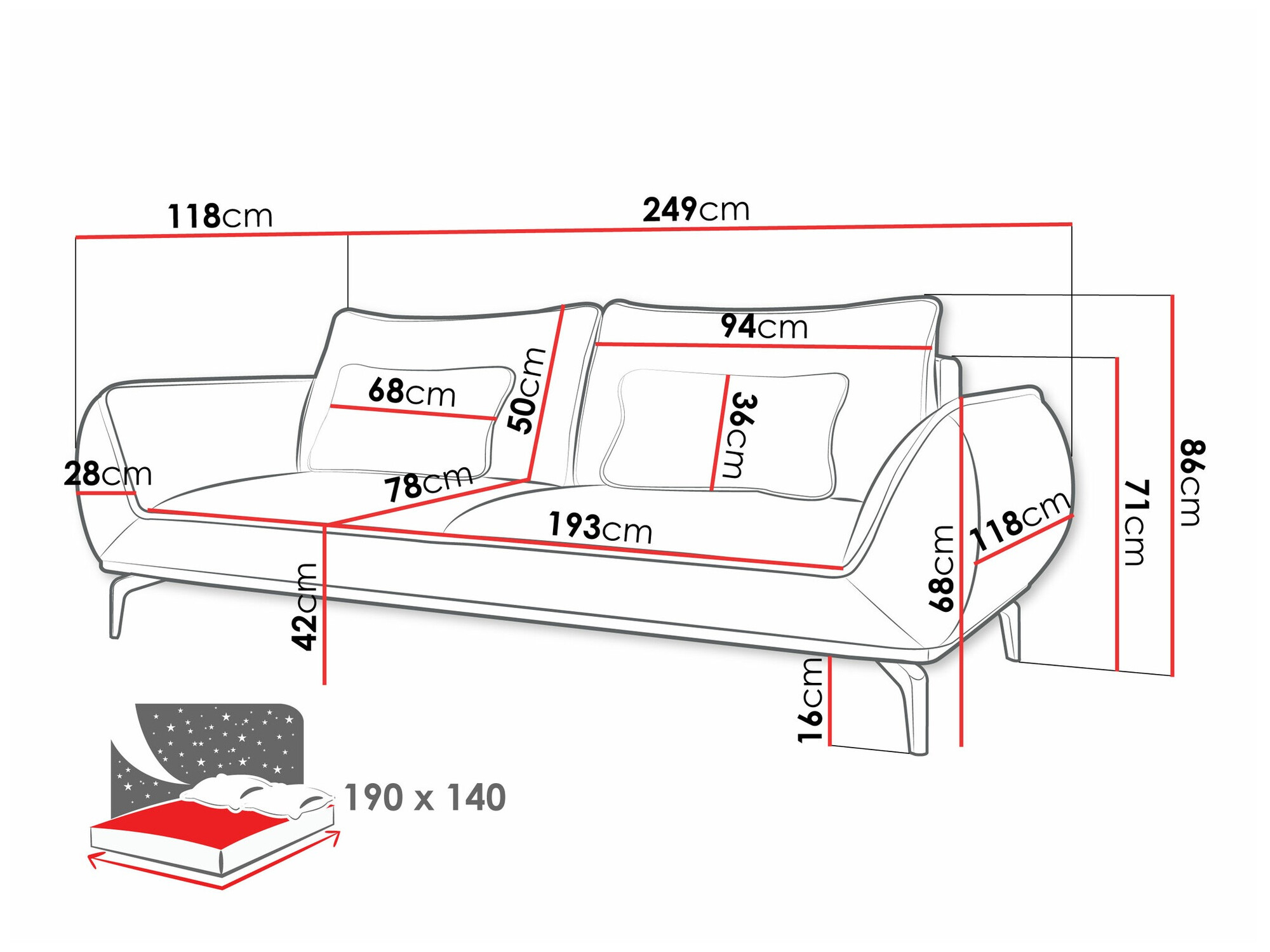 Диван-кровать Lincoln 197 (Aragon 03)