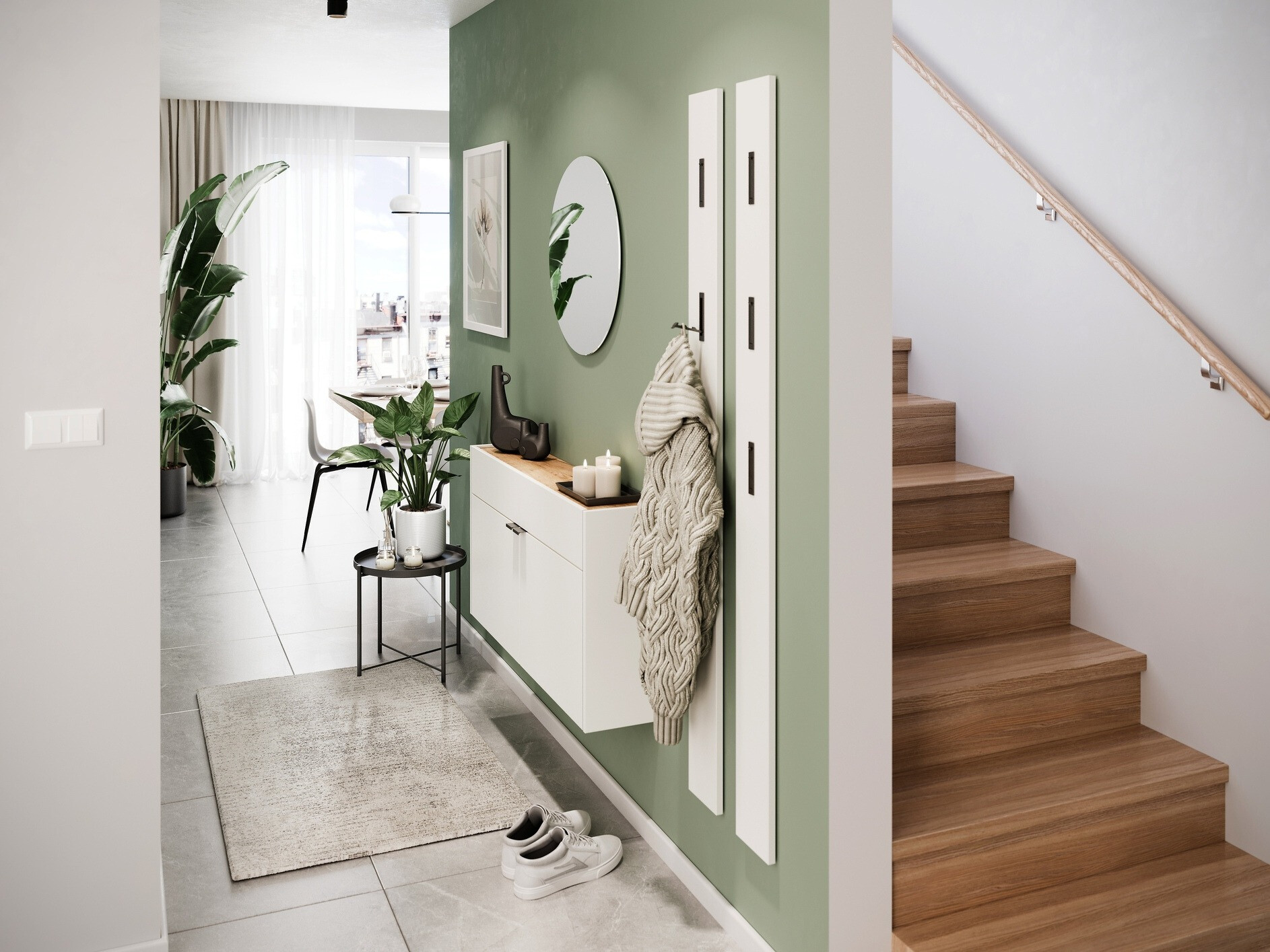 Apavu plaukts Cirsale 102 (Balts + Navarra ozols)