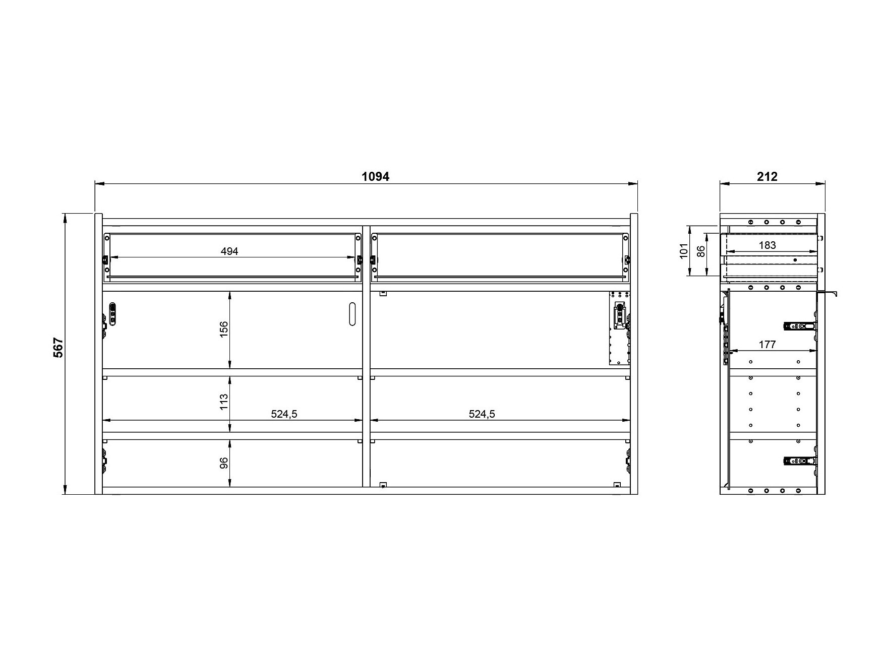 Полка для обуви Cirsale 102 (Графит + Navarra дуб)