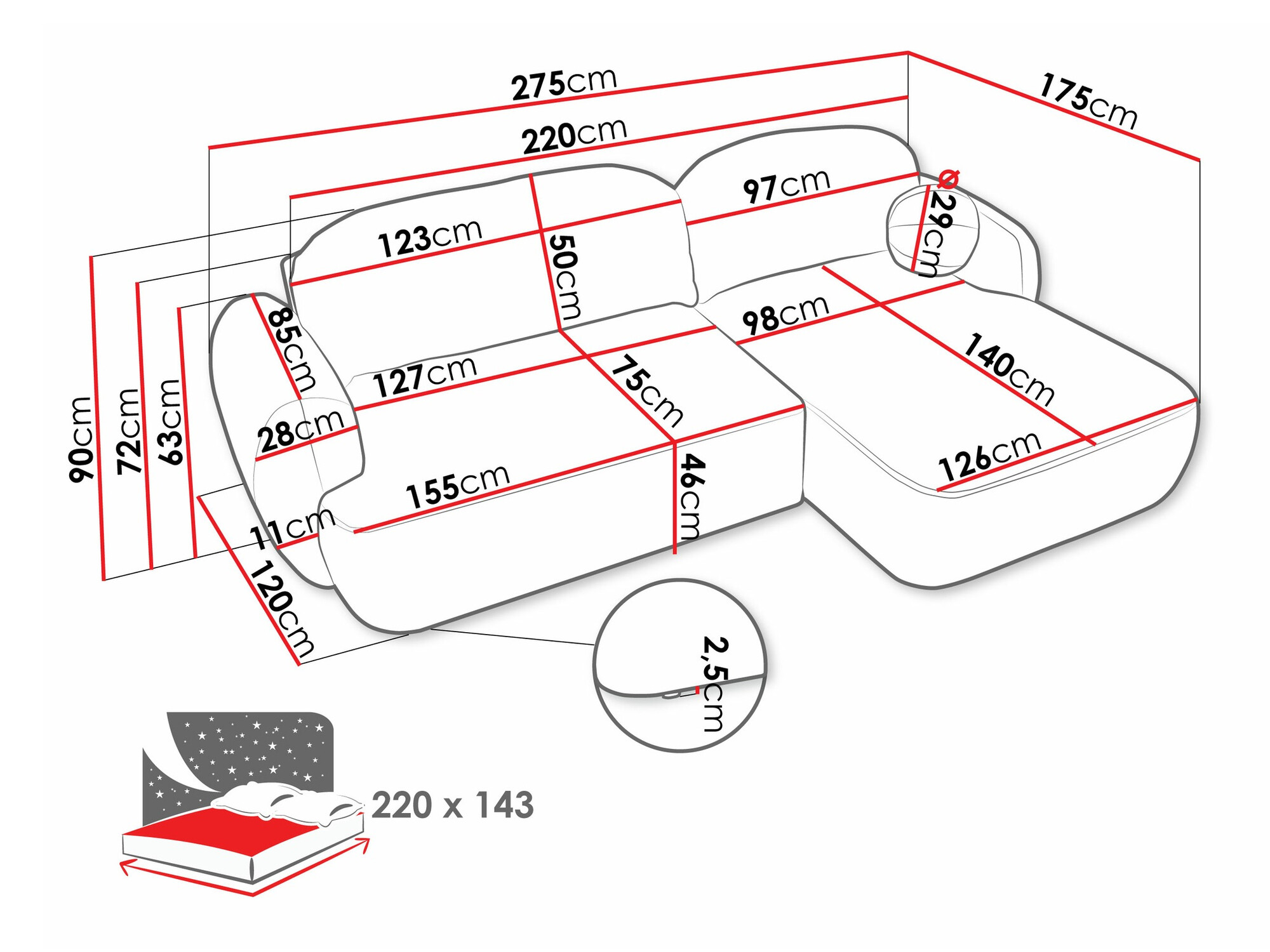 Stūra dīvāns TrendyNest 110 (Now Or Never 03)