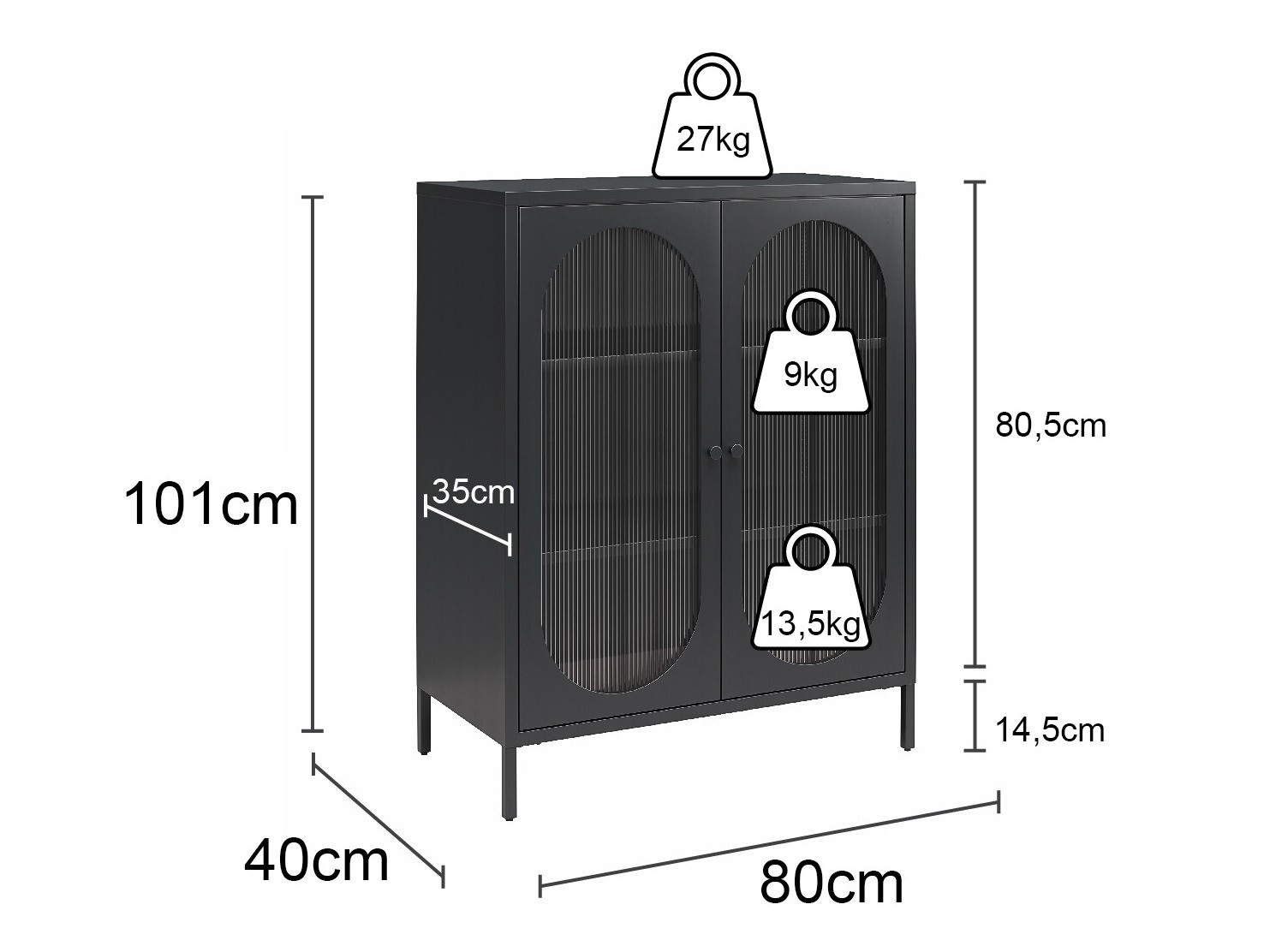 Шкафчик Tulsa 653 (Чёрный)