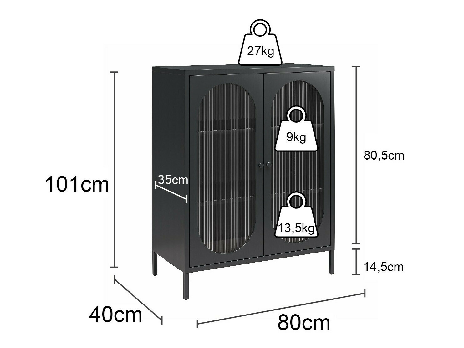 Skapis Tulsa 653 (Gaiši zils)