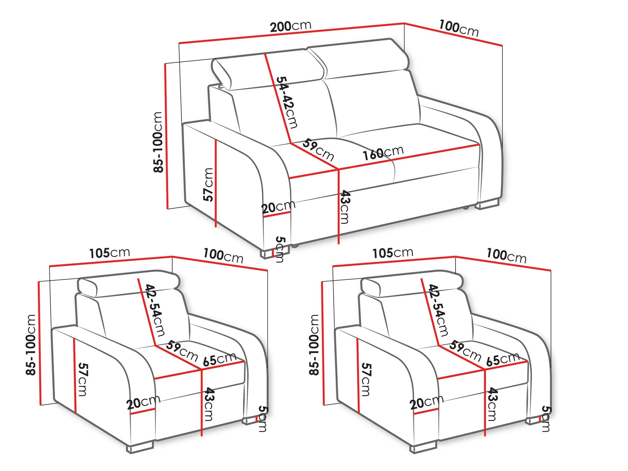 Mīksto mēbeļu komplekts Ovos (Crown 17)