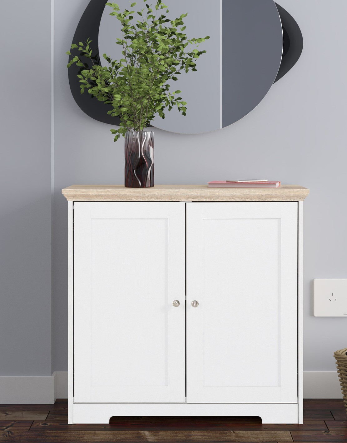 Skapis Odemela 102 (Balts + Gaišs ozols)