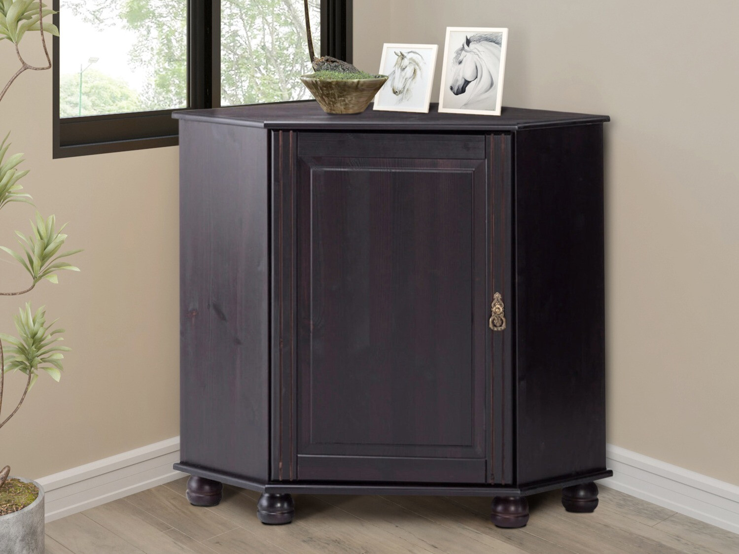 Stūra skapis Nolcore 105 (Tumši brūns)