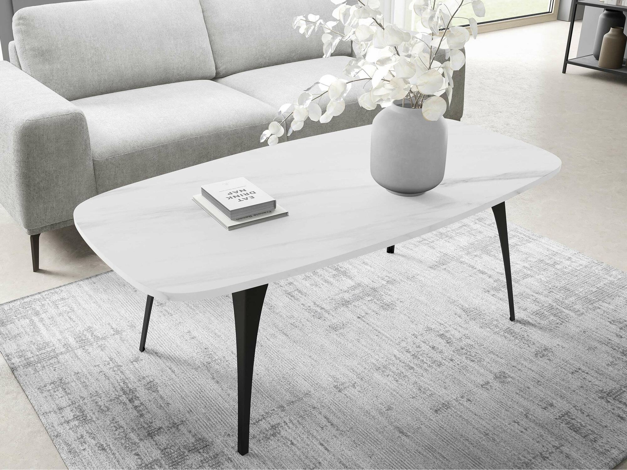 Журнальный столик Oswego 125 (Белый мрамор)