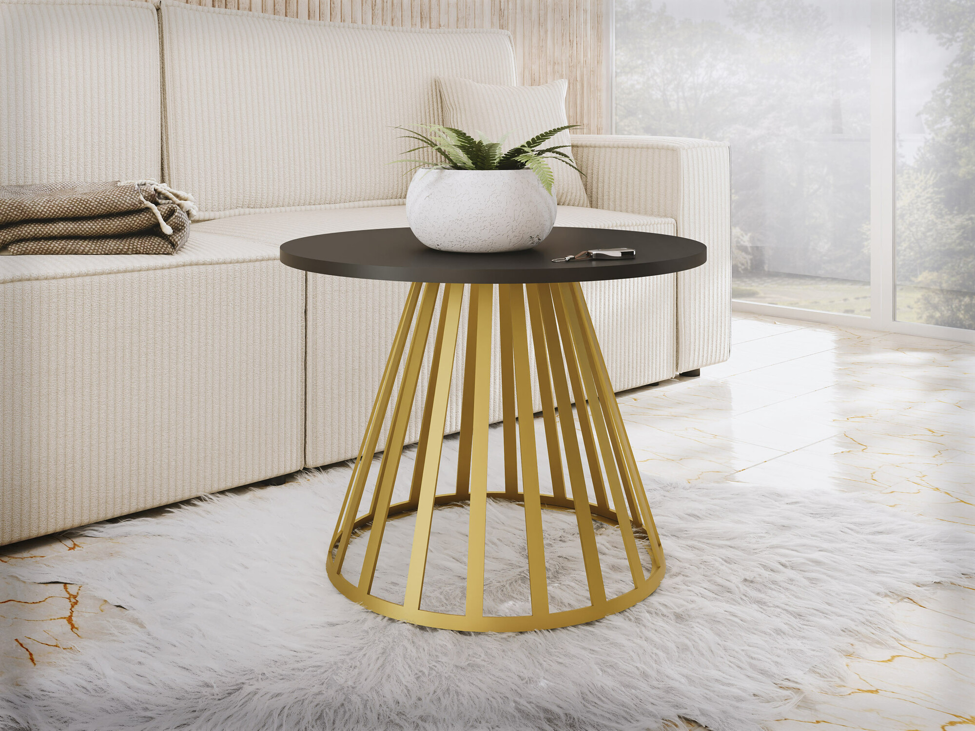 Žurnālu galdiņš Oswego 130 (Melns)