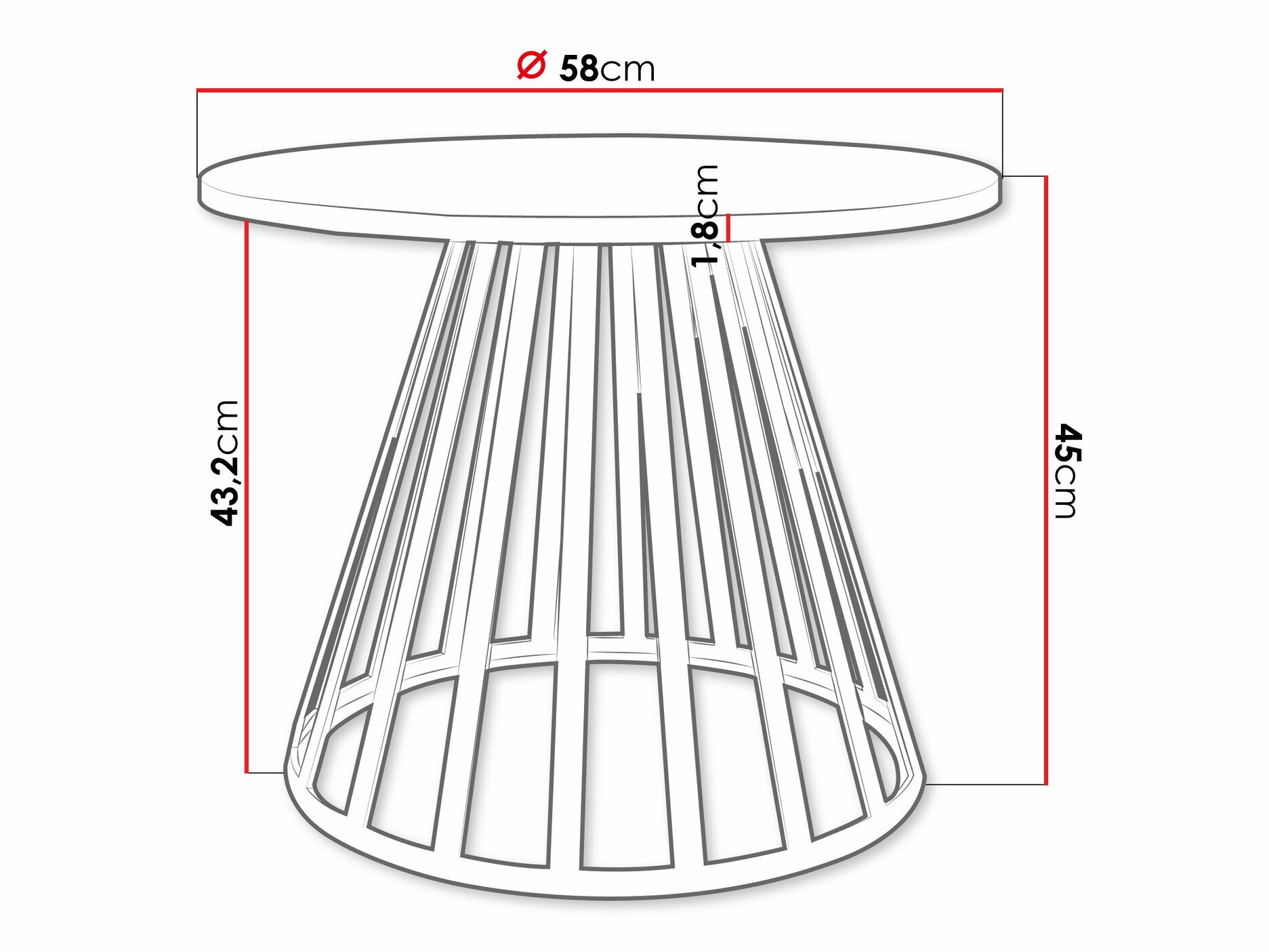 Žurnālu galdiņš Oswego 130 (Melns)
