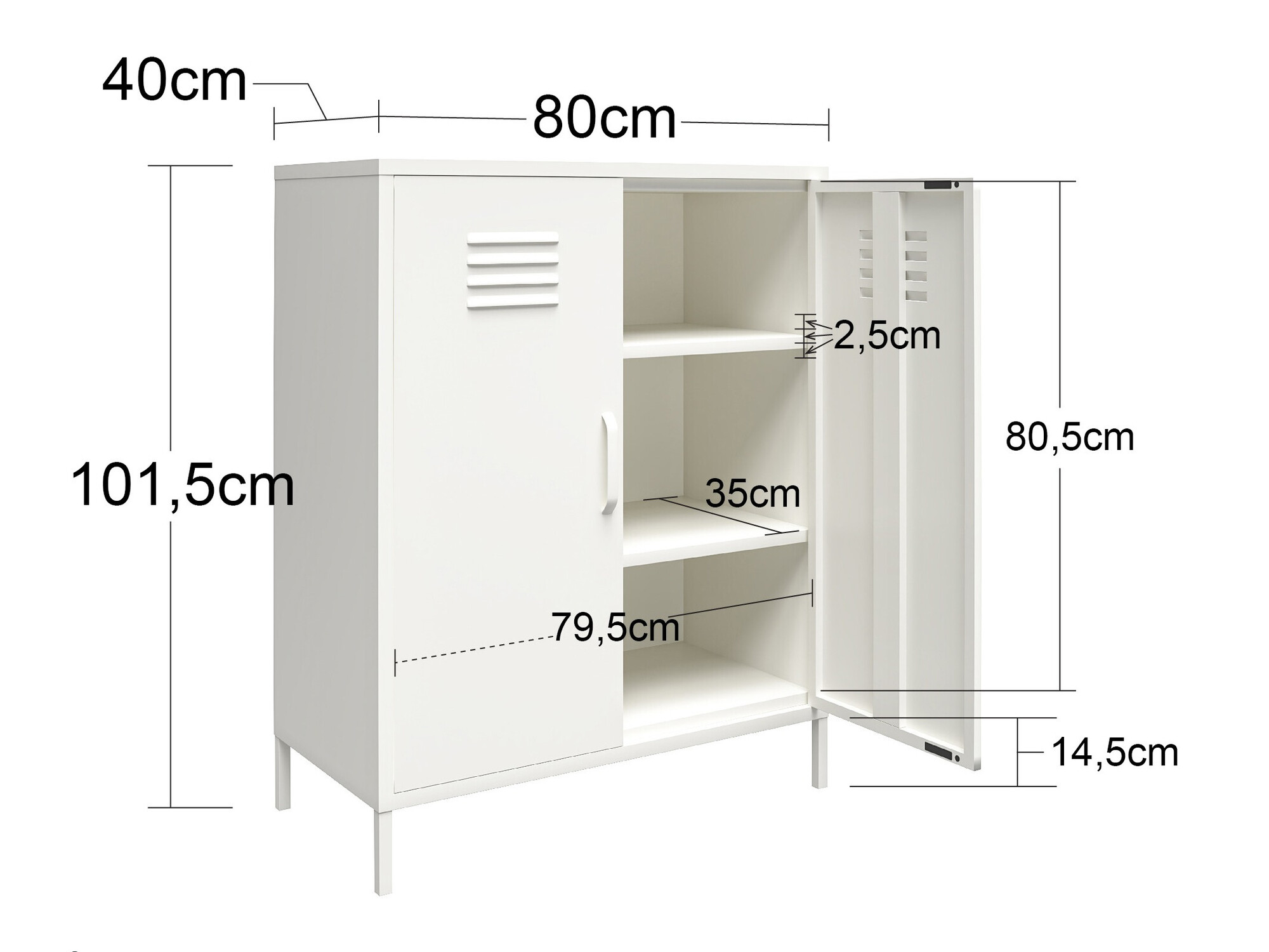 Skapis Ophfere 104 (Melns)