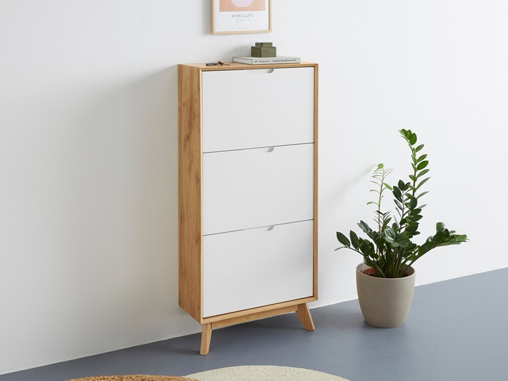 Тумба для обуви Dorvou 104 (Белый + Дуб)