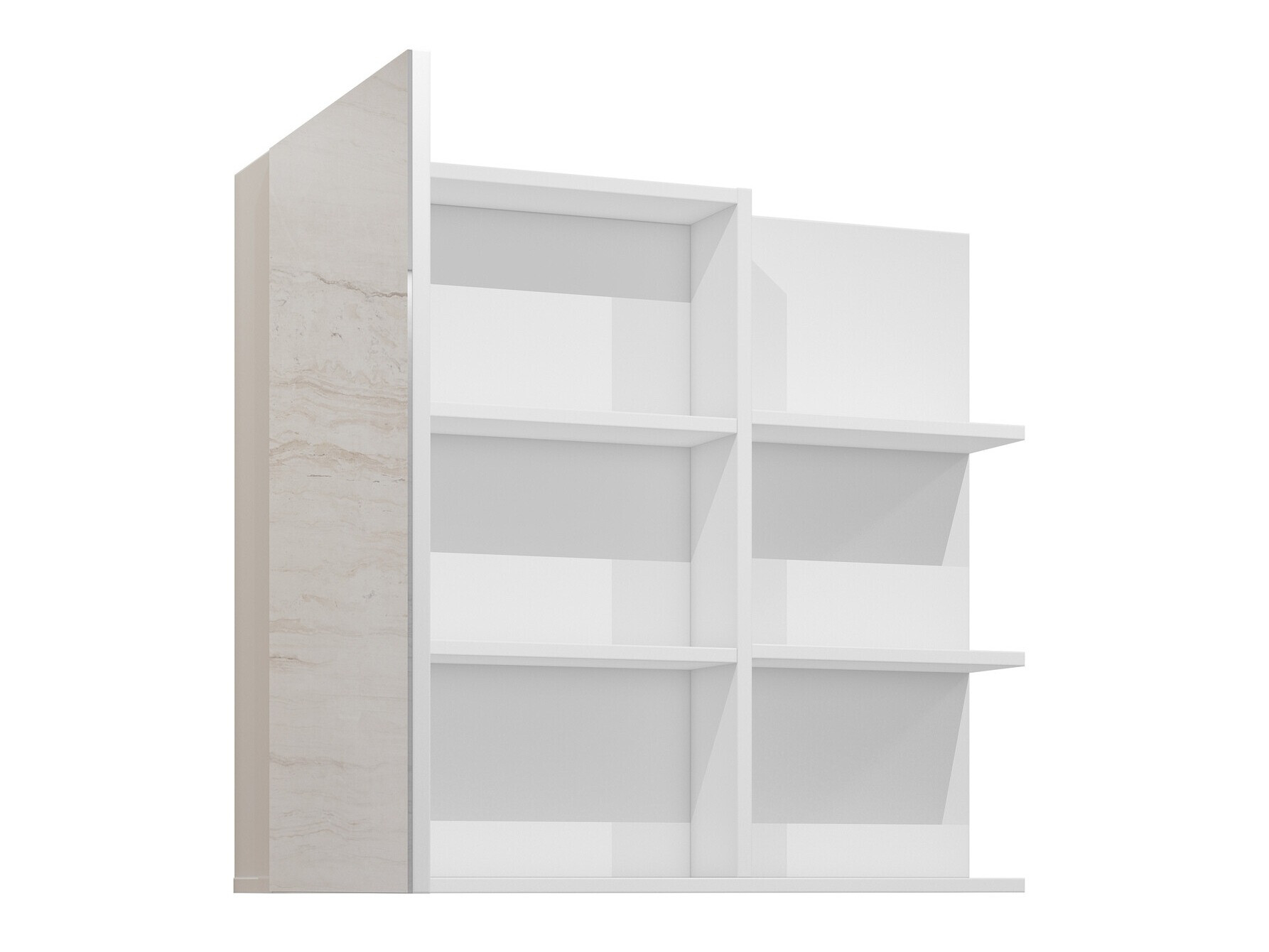 Vannas istabas skapis ar spoguli Tecavu 102 (Glancēts balts + Balts)