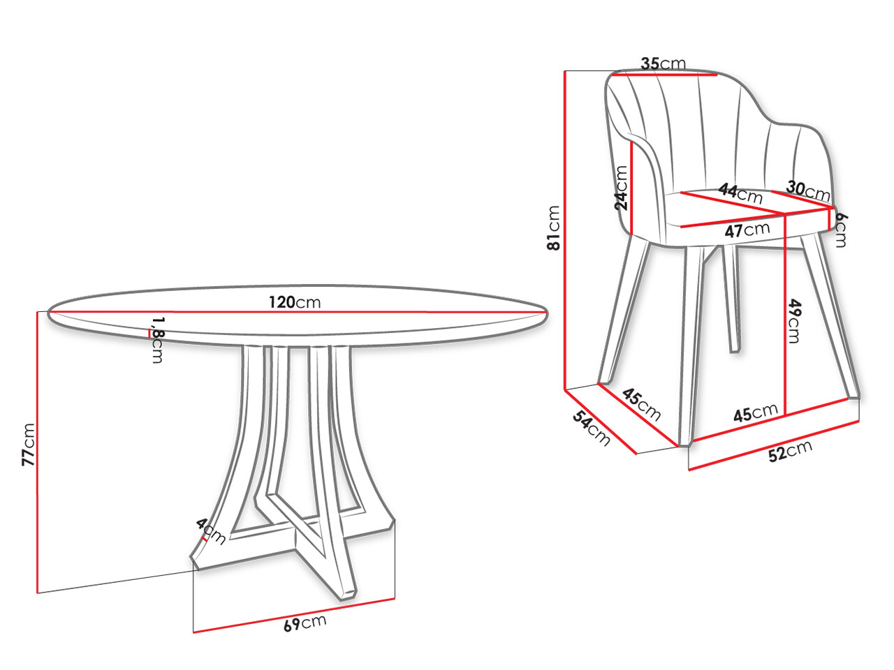 Обеденный гарнитур Racine 137 (Чёрный + Baloo 2086)