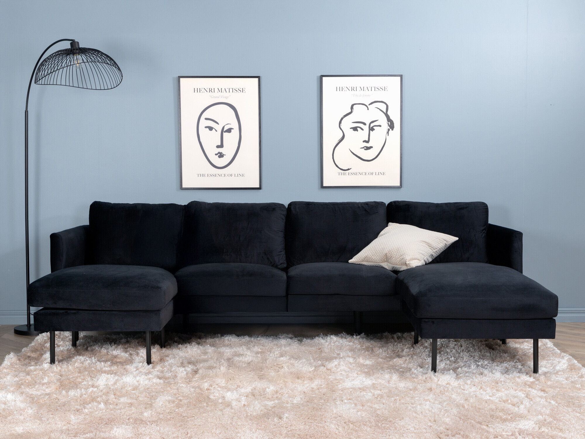 Stūra dīvāns Fercame 102 (Melns)