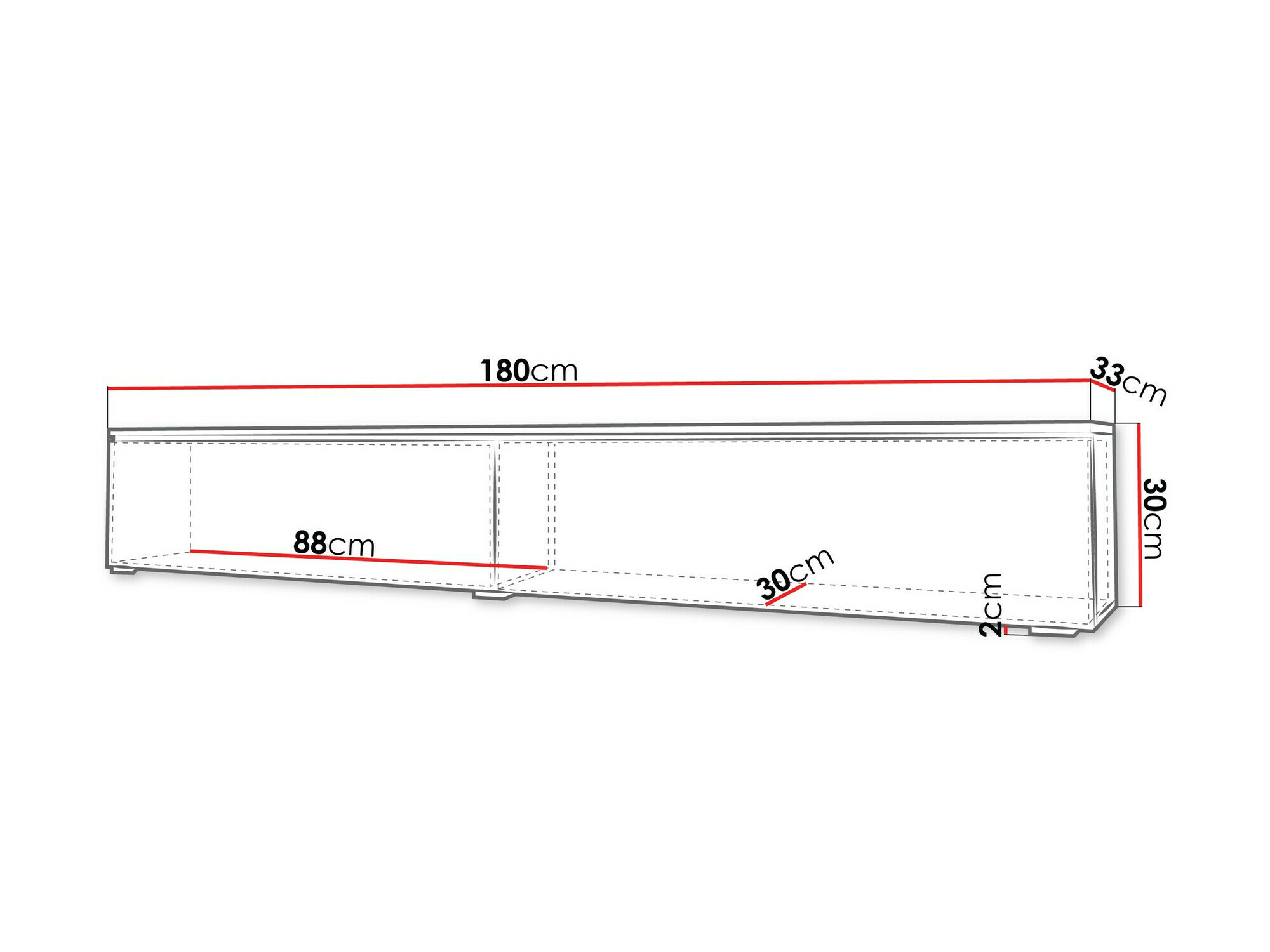 TV galds Sarasota 166 (Grafīts + Melns)