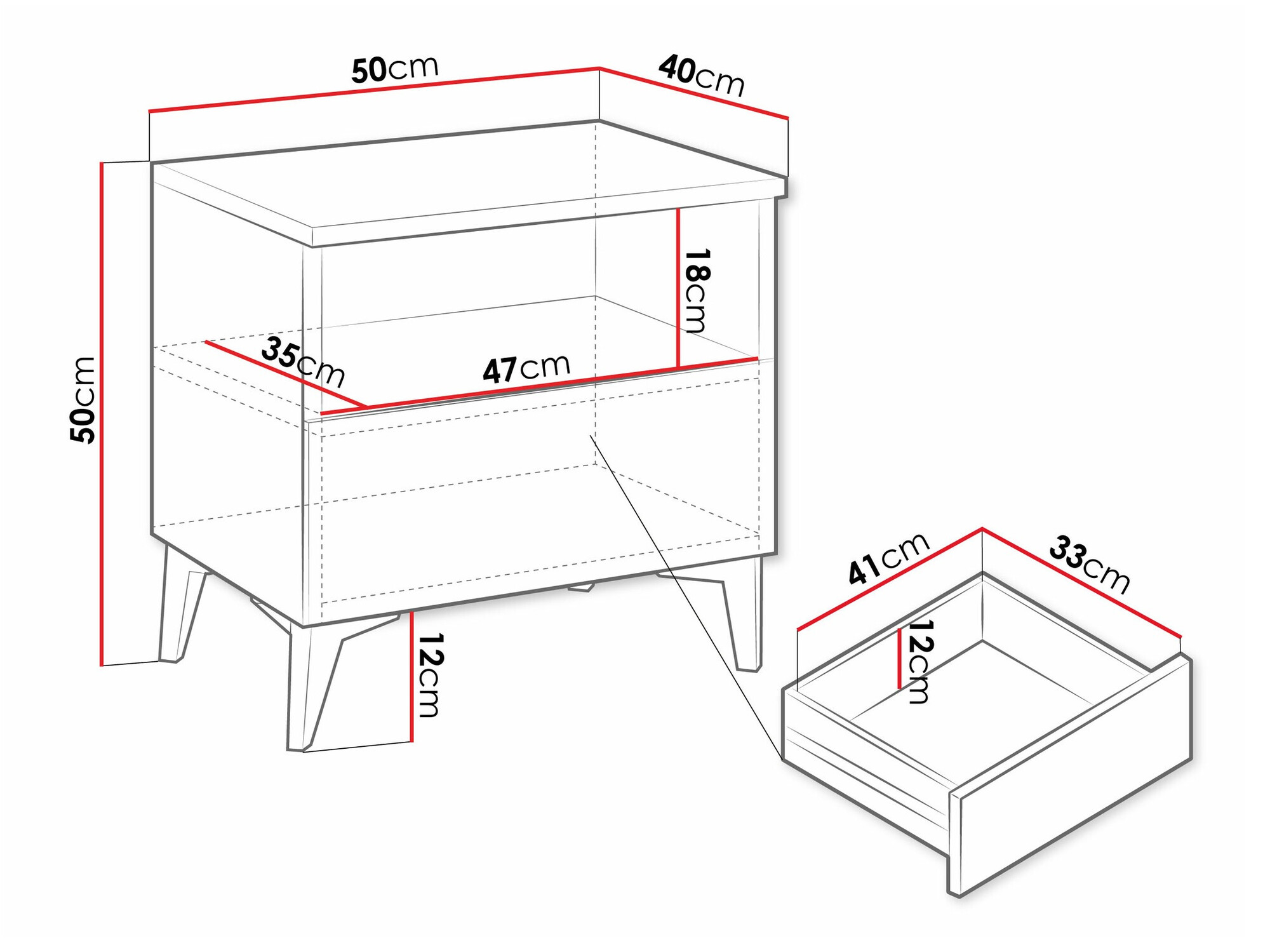 Naktsgaldiņš Comfivo Virfera 105 (Balts + Glancēts balts)