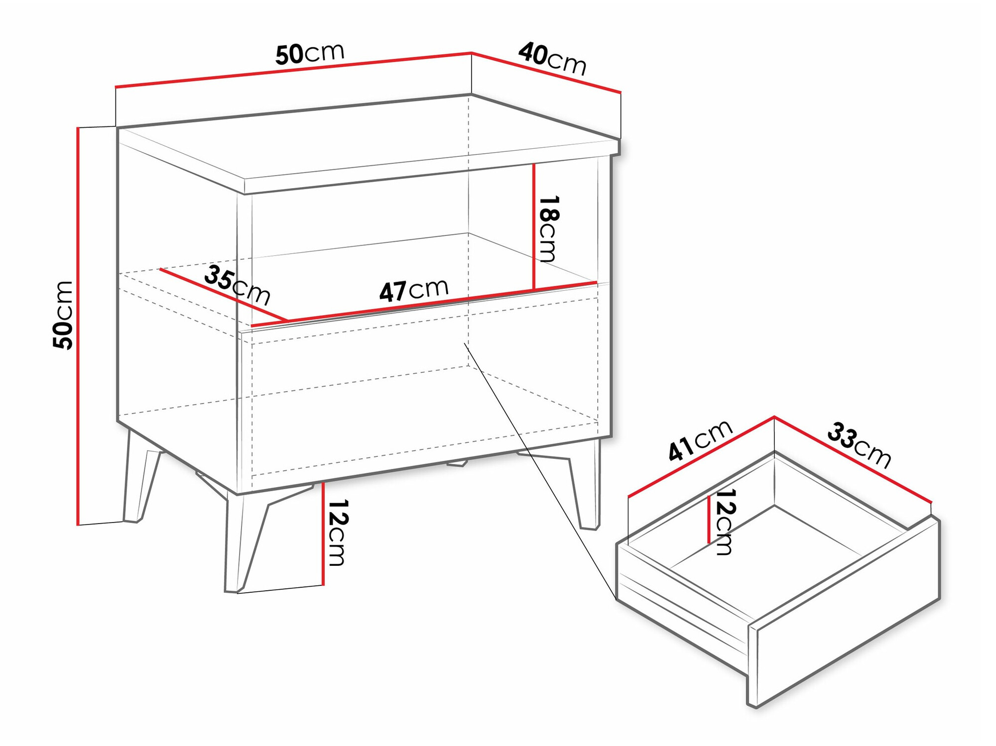 Прикроватная тумбочка Comfivo Virfera 105 (Бежевый + Глянцевый бежевый)