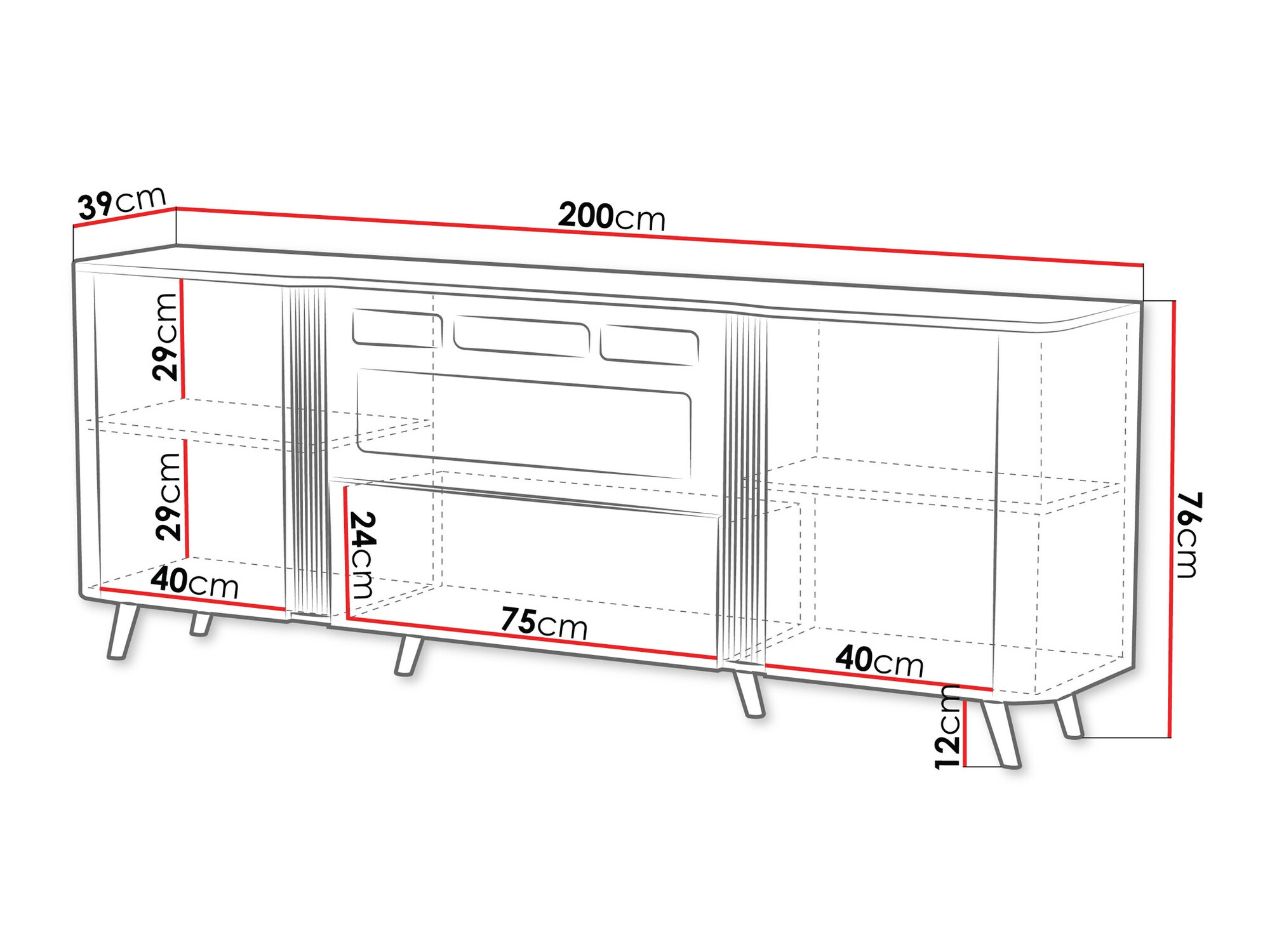 Skapis Charlotte 202 (Melns + Riekstkoks)