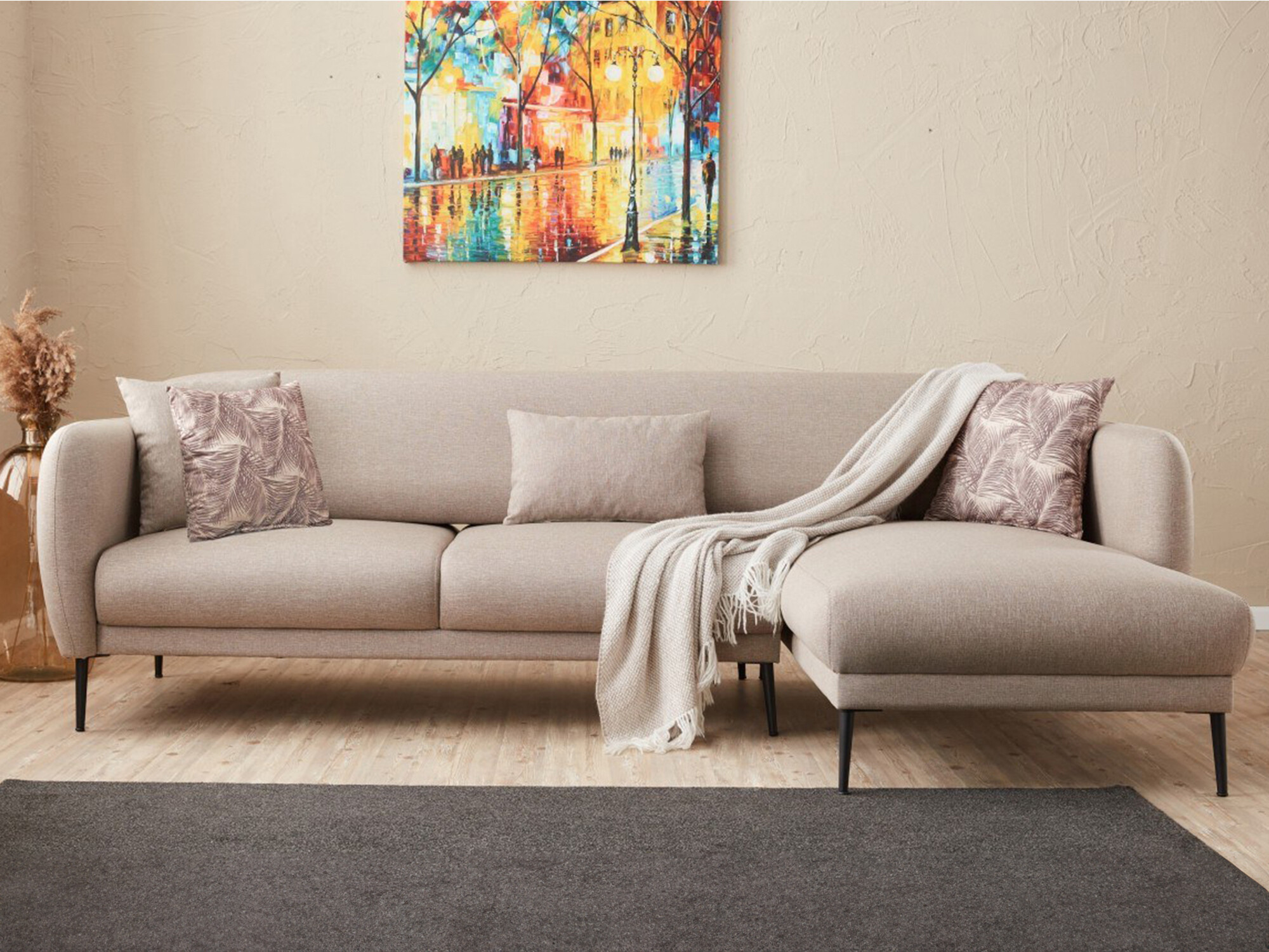 Stūra dīvāns Altadena 128 (Krēms)