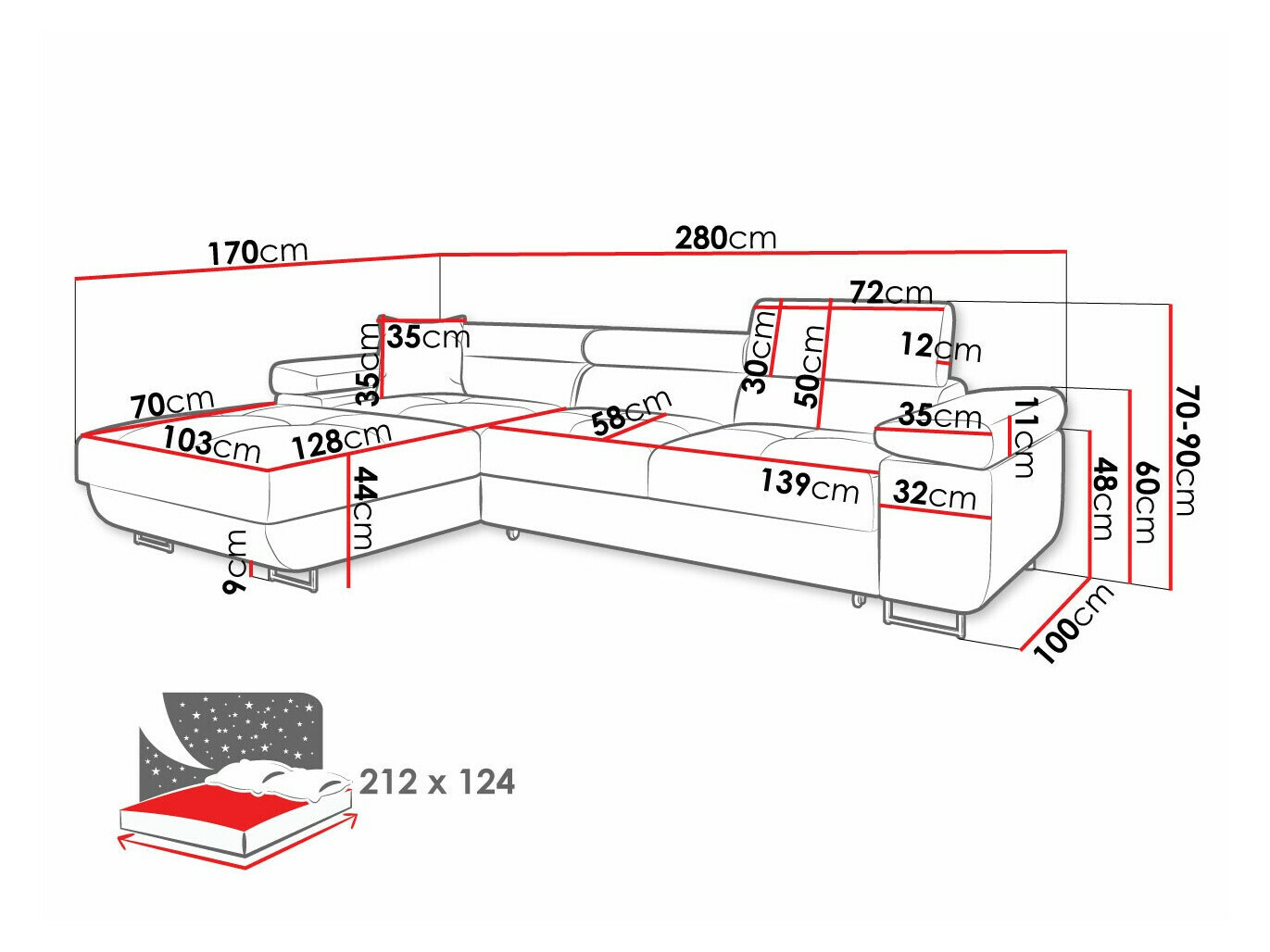 Stūra dīvāns Comfivo Eliferu 102 (Flow 06)