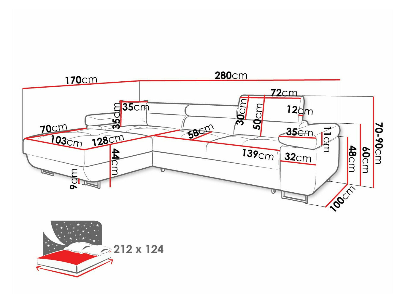 Stūra dīvāns Comfivo Eliferu 102 (Wave 05)