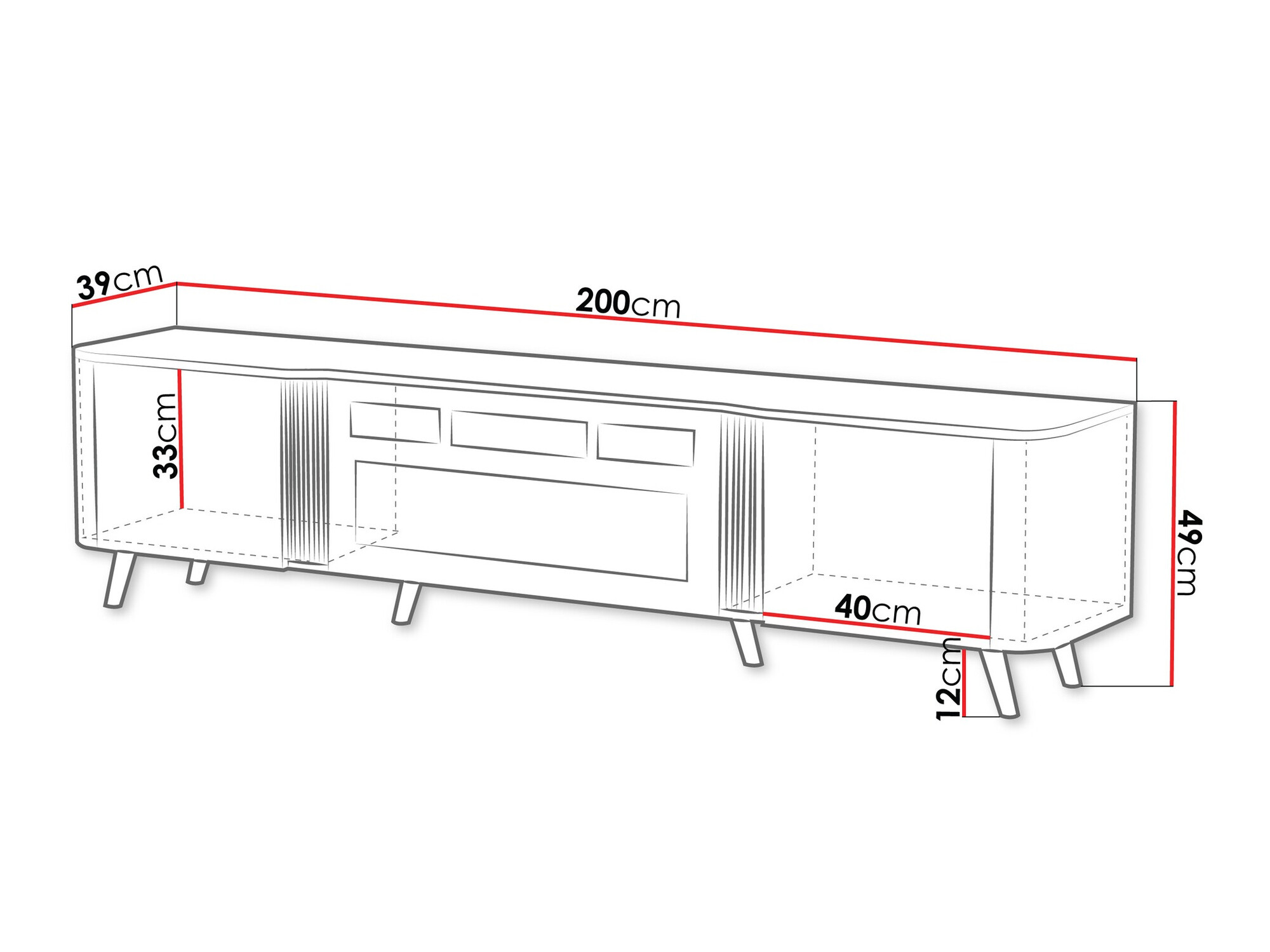 TV galds Charlotte 203 (Melns)