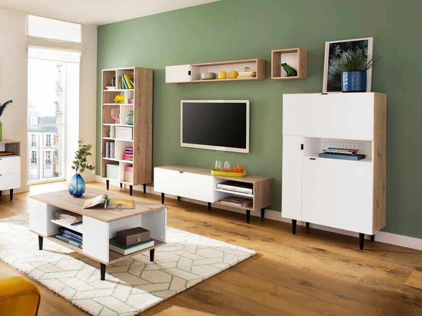 Skapis Denton 1436 (Balts + Artisan ozols)