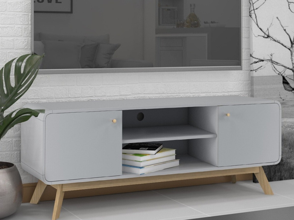 TV galds Elbtena 107 (Pelēks + Ozols)