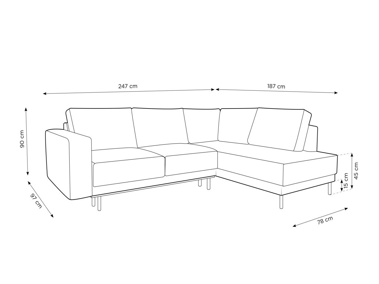 Угловой диван Beckley 104 (Bluvel 22)