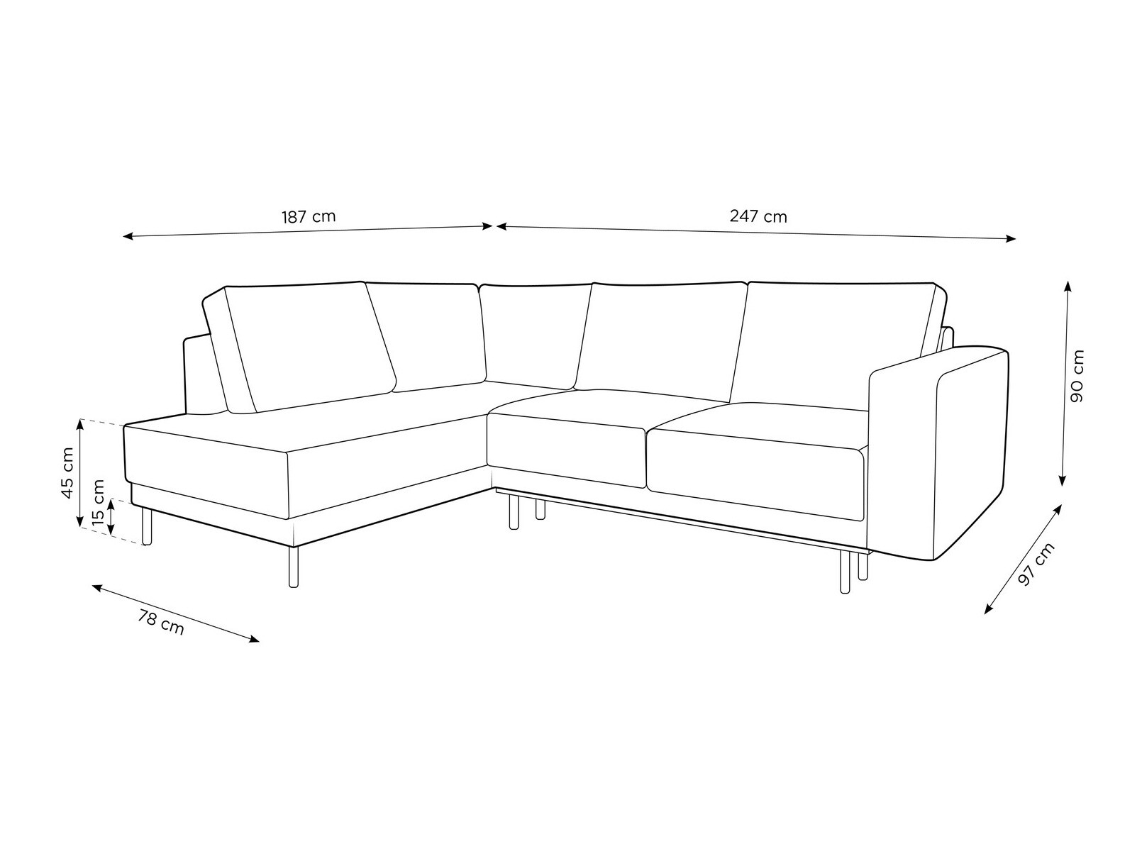 Угловой диван Beckley 104 (Bluvel 86)